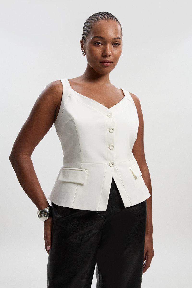 Plus Size Tailored Tux Corset Top 1
