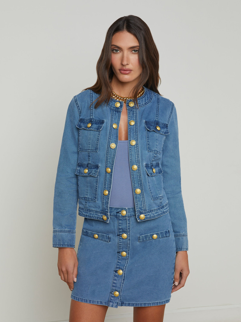 L'AGENCE Yari Denim Jacket outlook