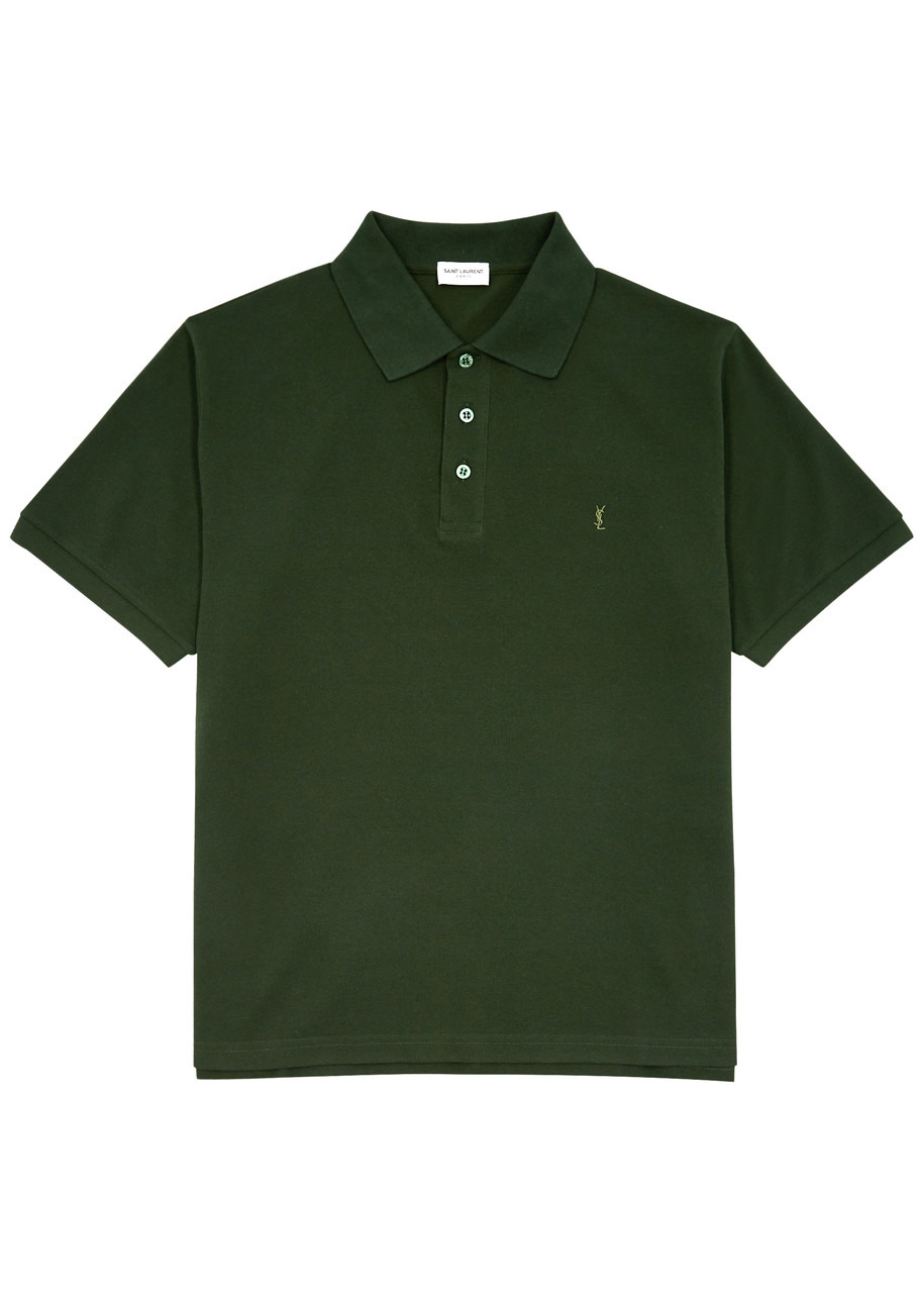 Logo piqué cotton-blend polo shirt - 1