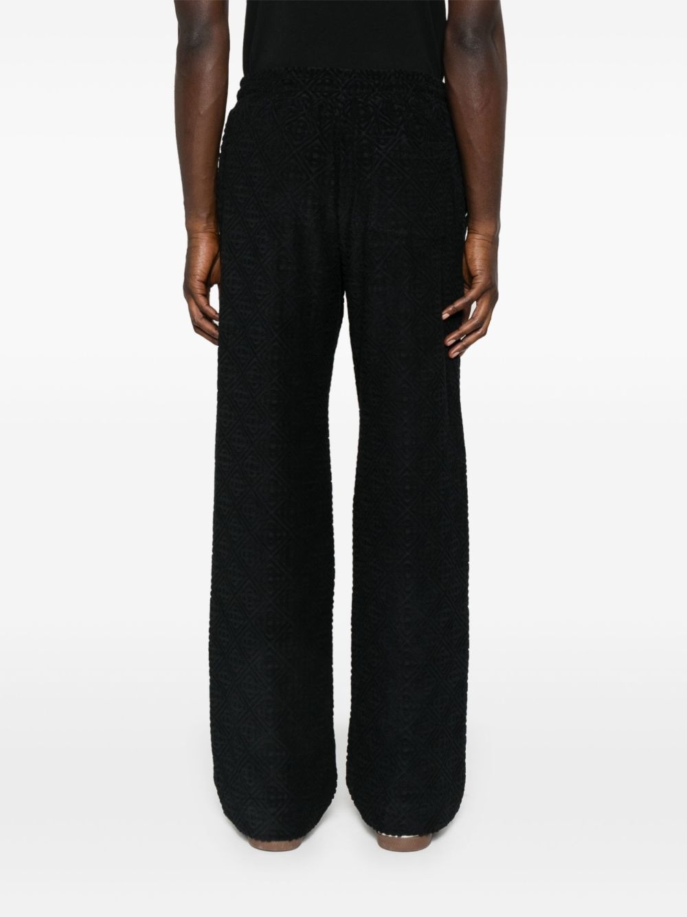 embroidered-logo straight-leg trousers - 4