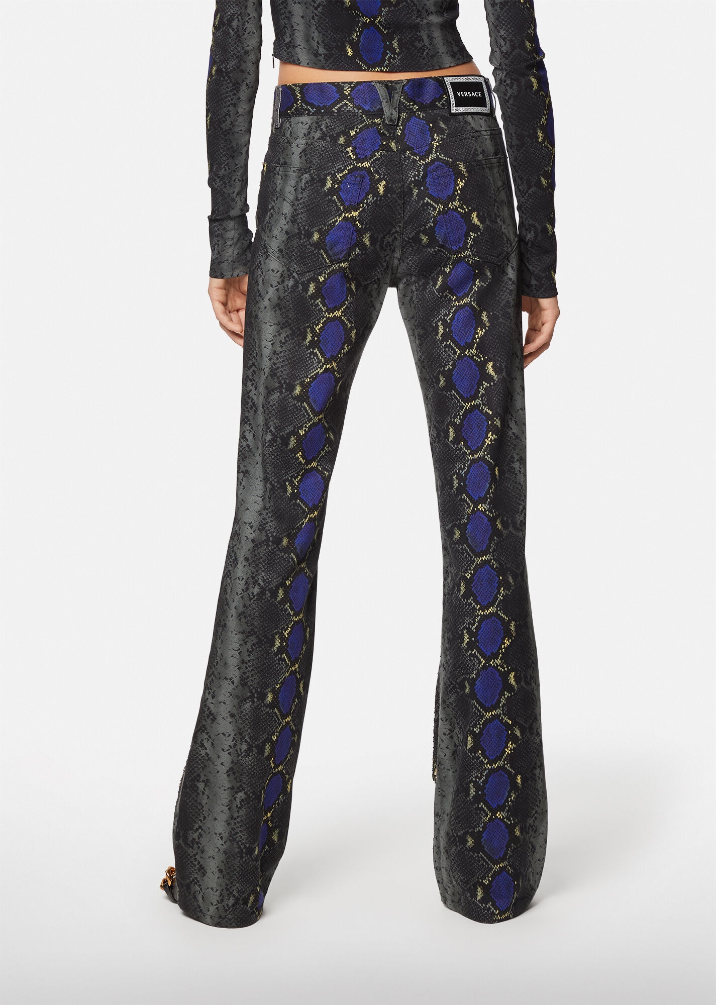 Python Print Studded Jeans - 3