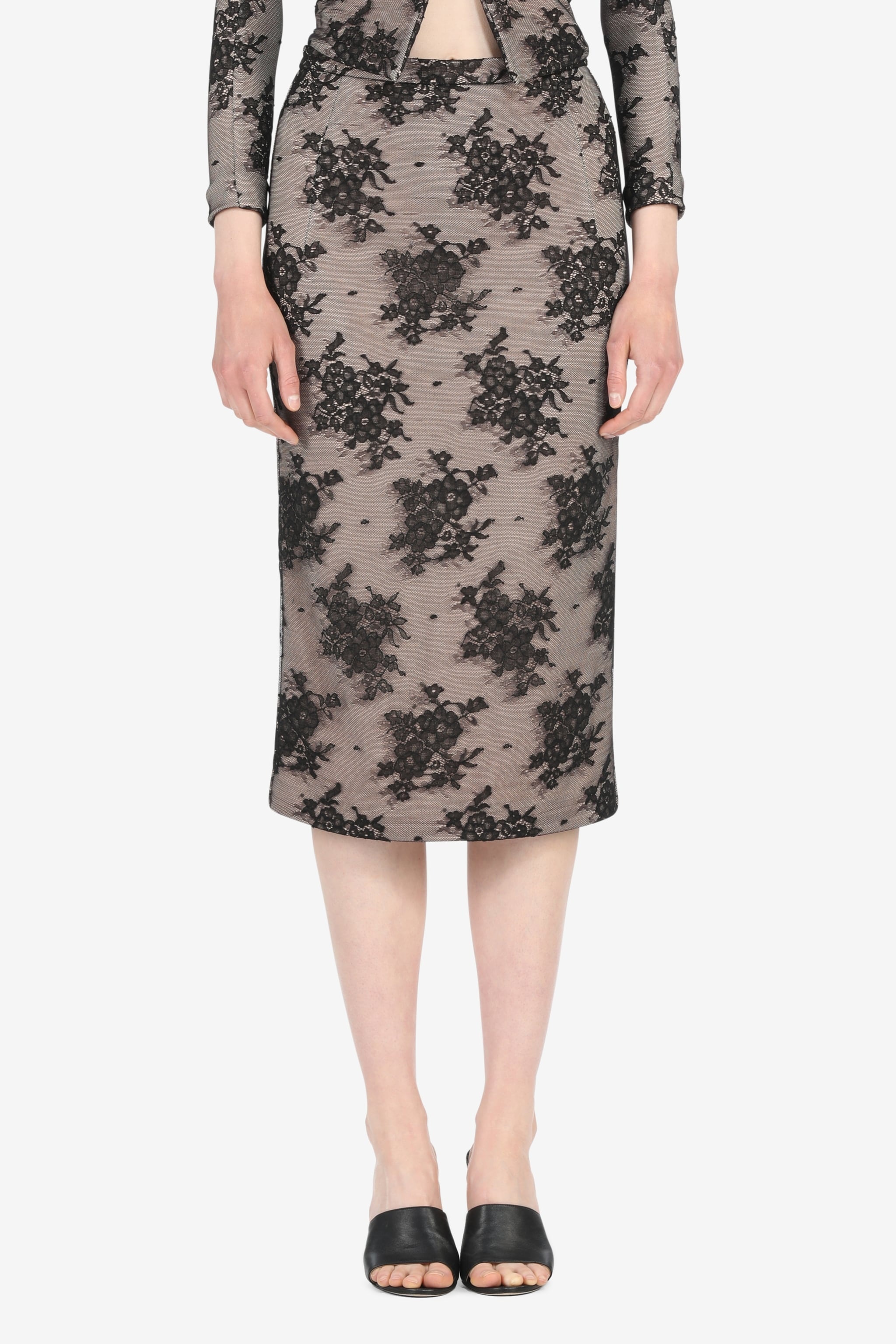 LACE PENCIL SKIRT - 1