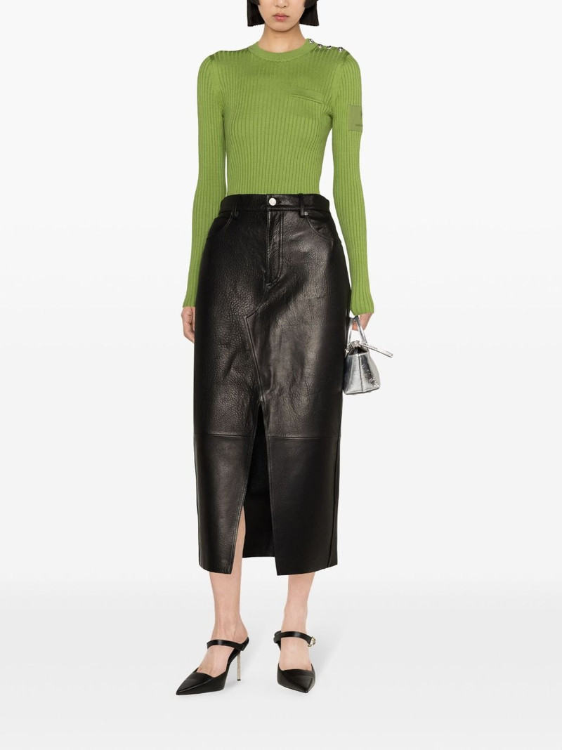 rabanne crew-neck ribbed-knit top outlook