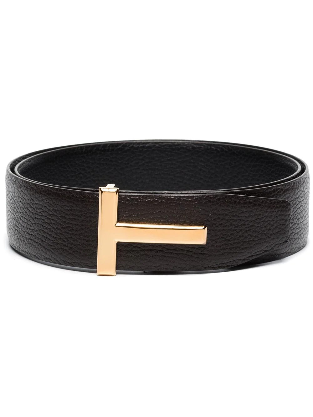 calf leather T-buckle belt - 1