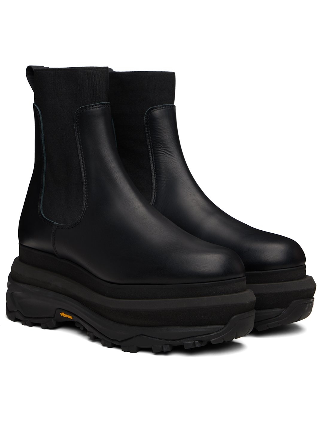 Black Leather Chelsea Boots - 4