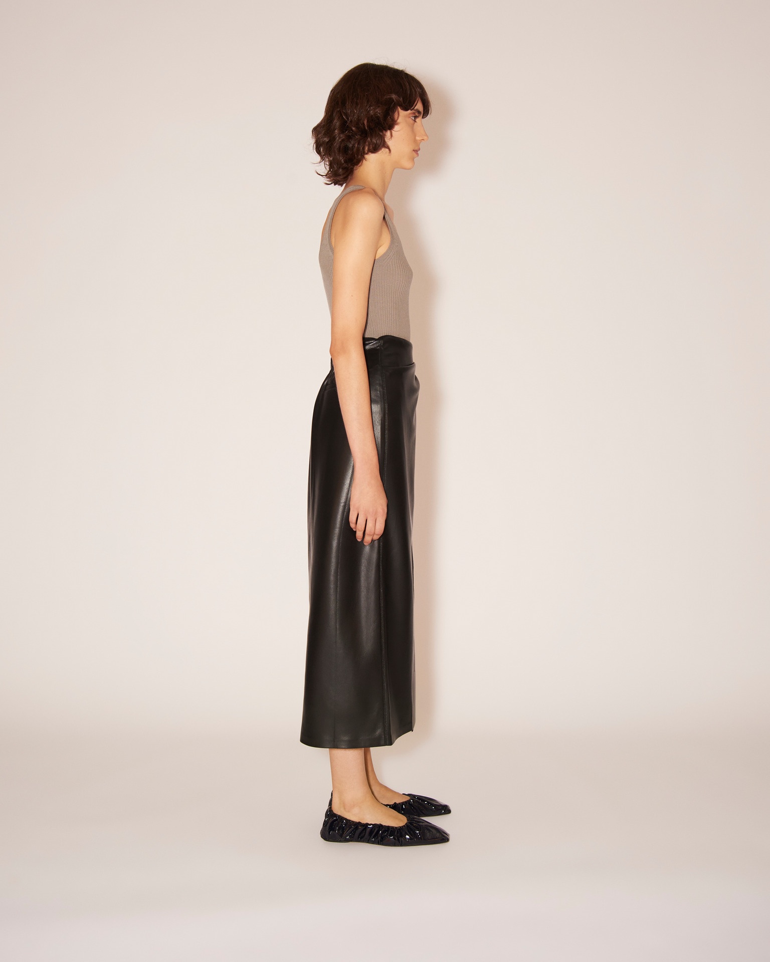 AMAS - OKOBOR™ alt-leather sarong skirt - Black - 4