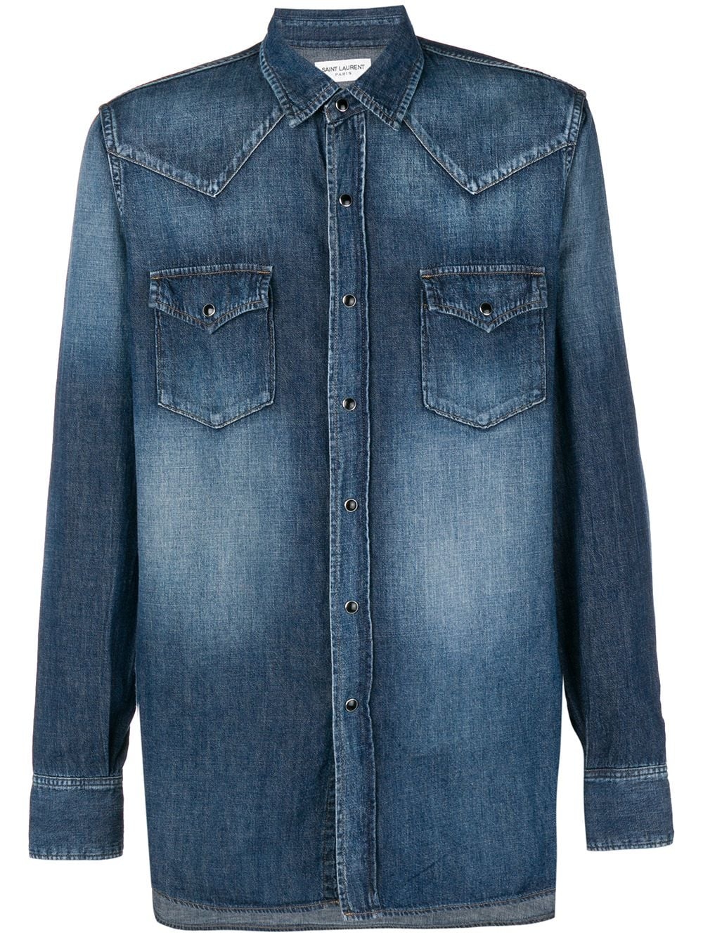 faded Western denim shirt - 1