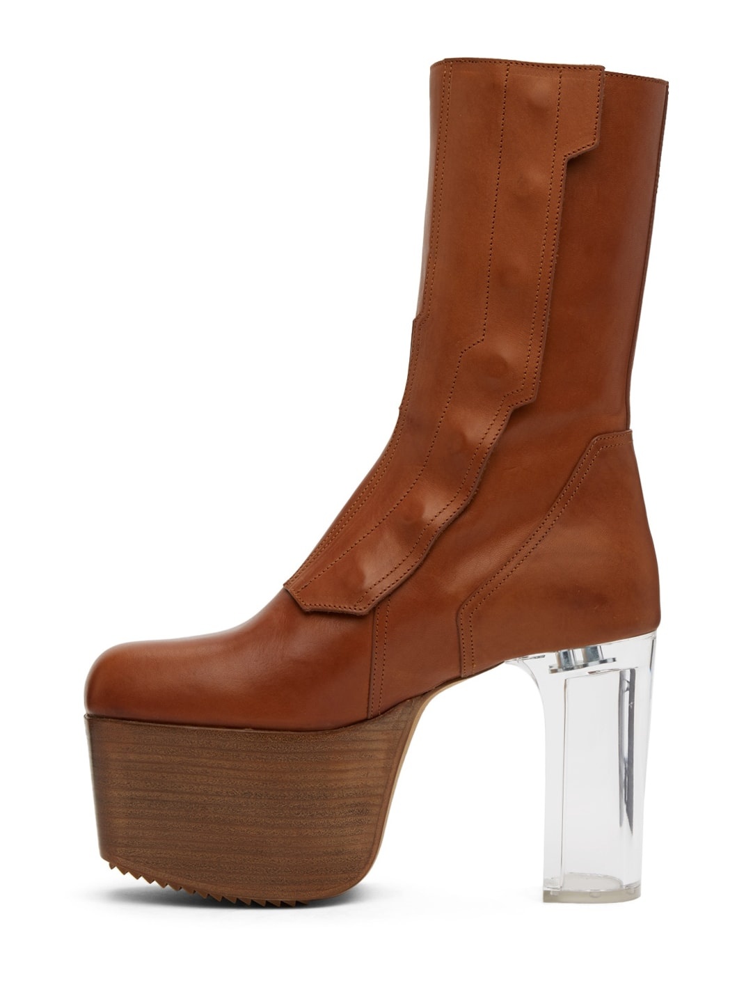 Tan Biker Platform Boots - 3