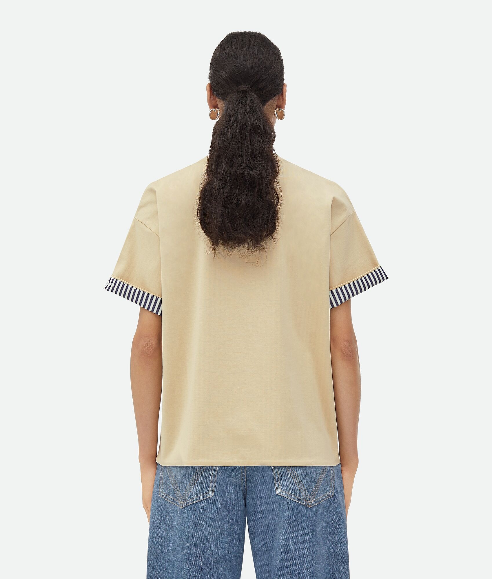 Double Layer Striped Cotton T-Shirt - 3