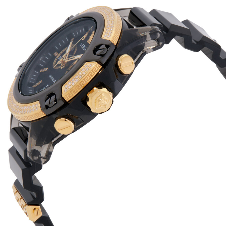 Versace Icon Active Chronograph Quartz Diamond Black Dial Men's Watch VEZ701723 - 2