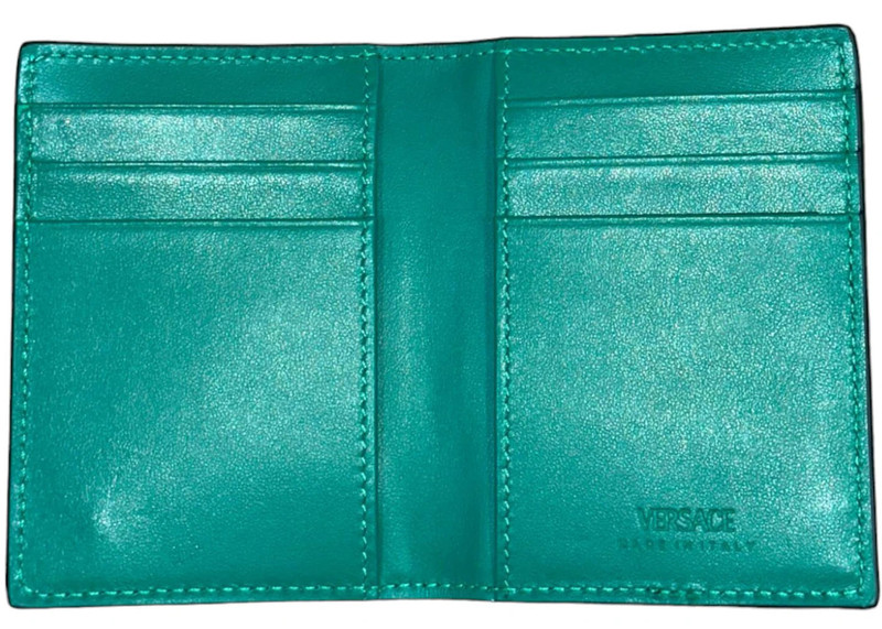 VERSACE Versace Medusa Logo Bi-Fold Wallet Black/Green outlook