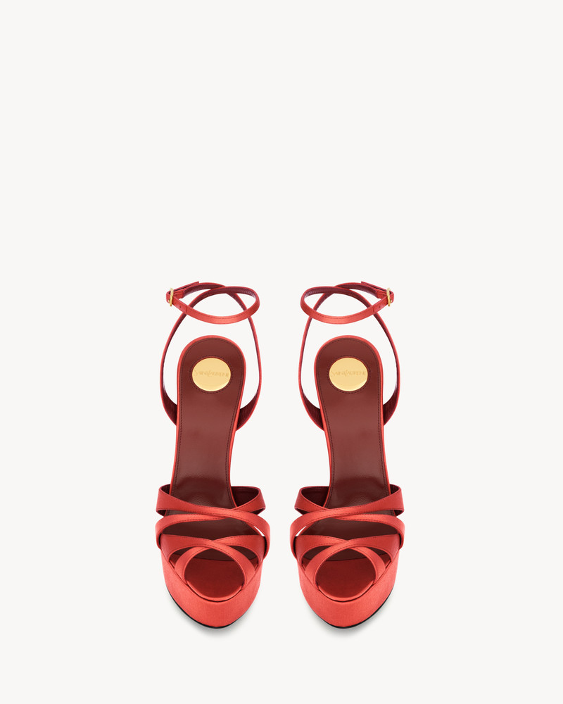 SAINT LAURENT CHANDELLE PLATFORM SANDALS IN SATIN CREPE outlook