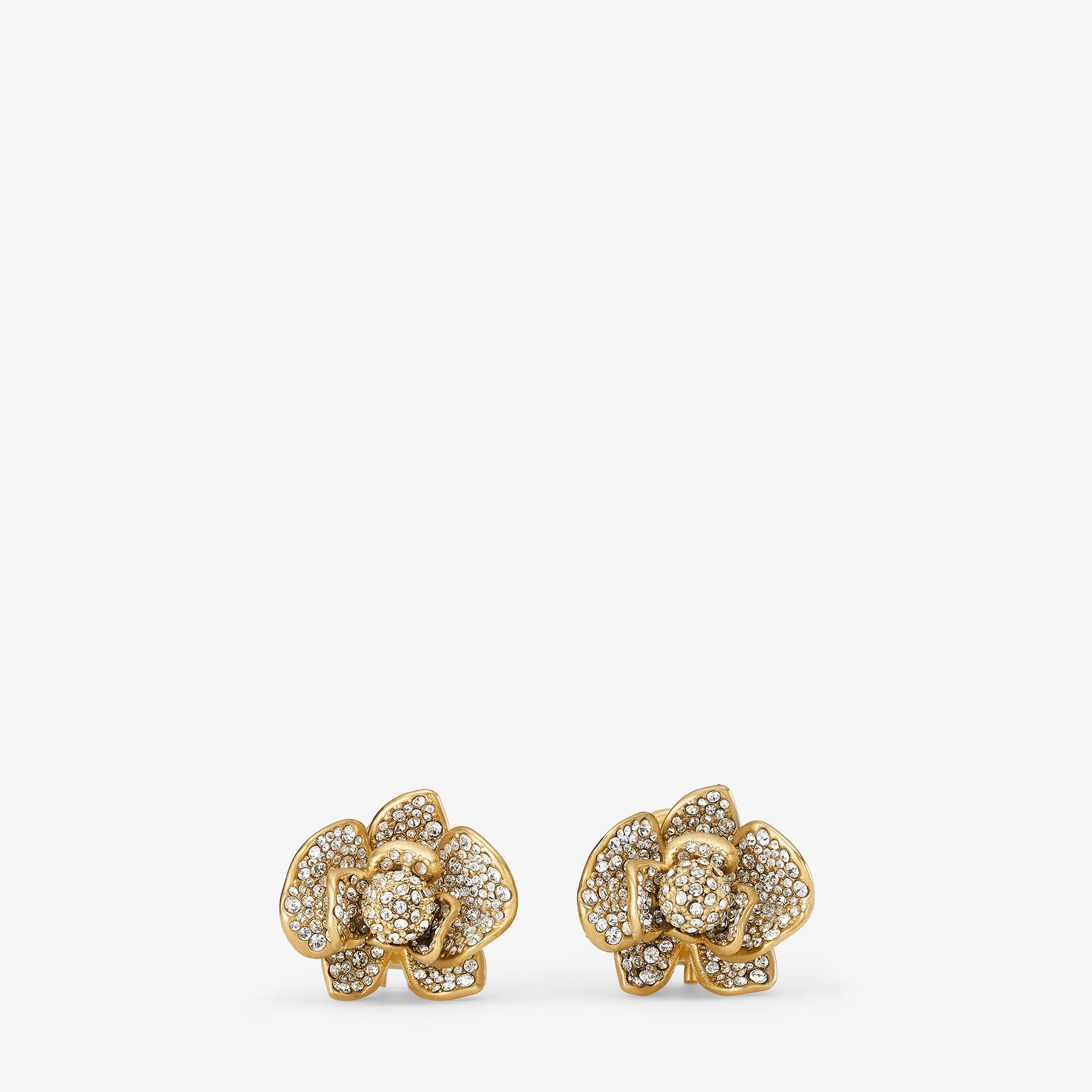 Petal Studs
Gold-Finish Stud Earrings with Pave Crystal - 1