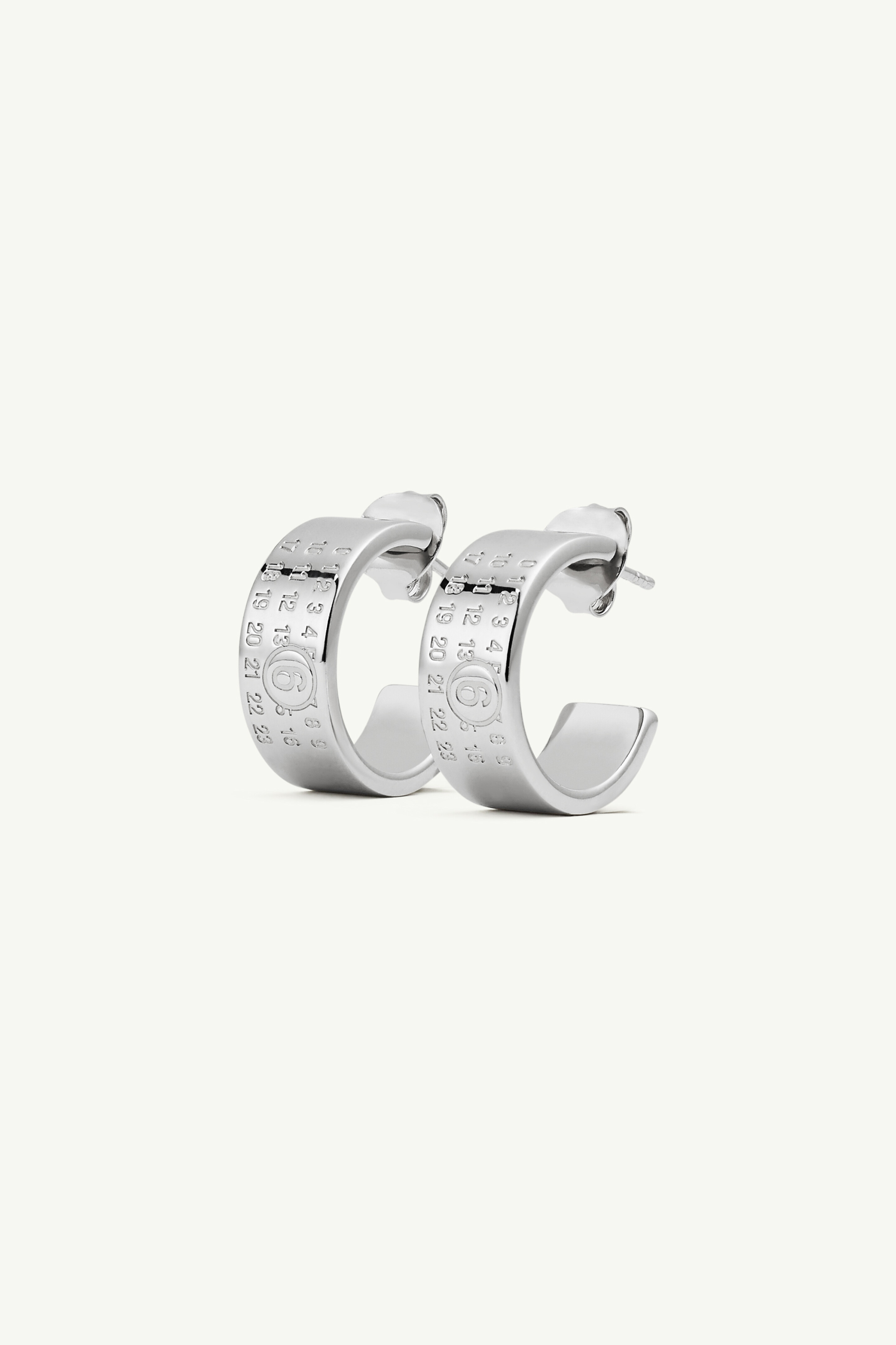 Numeric Minimal Signature Hoop Earrings - 2