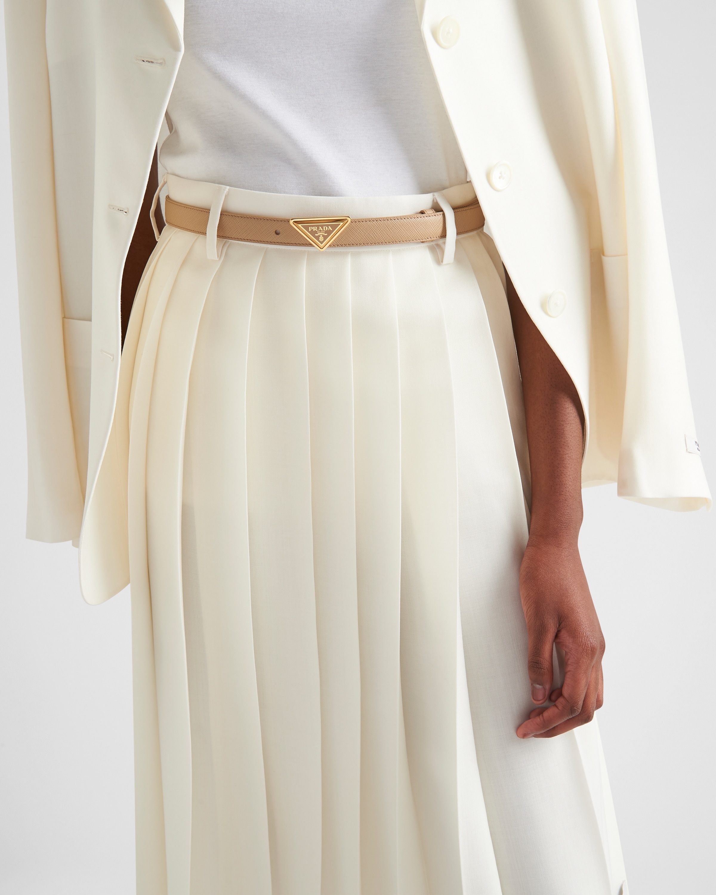 Saffiano leather belt - 3