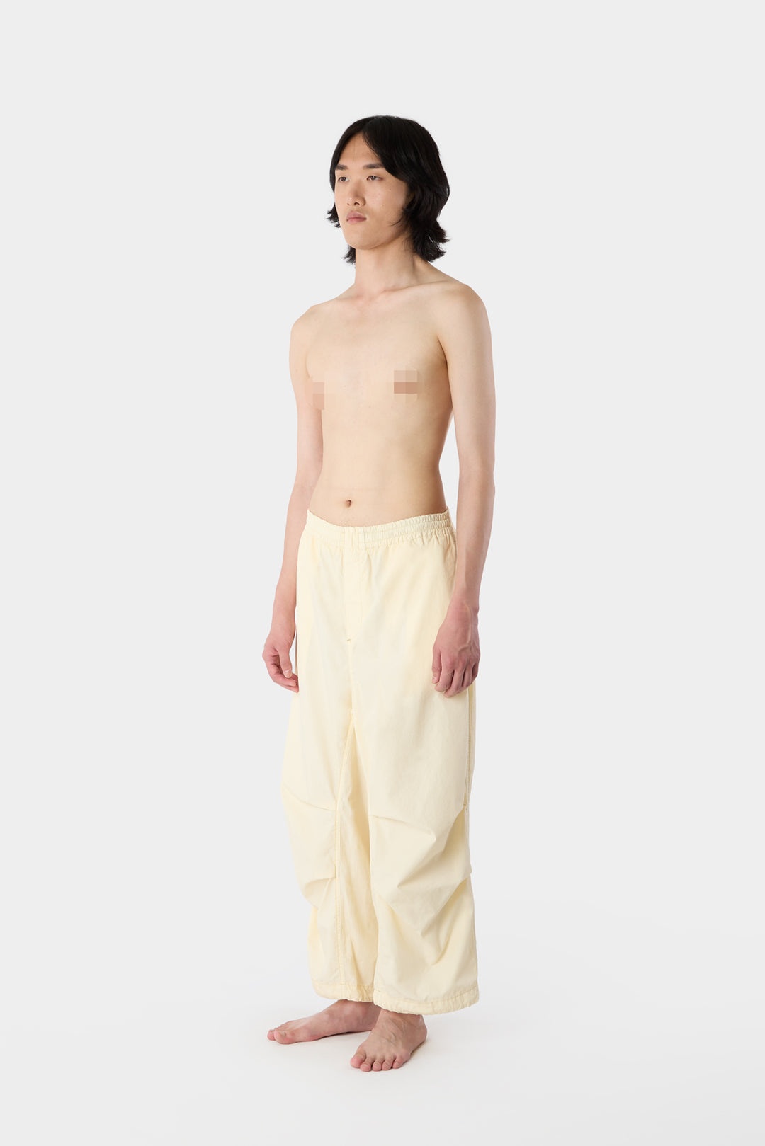 ELASTIC PANTS WITH DARTS / cream - 2