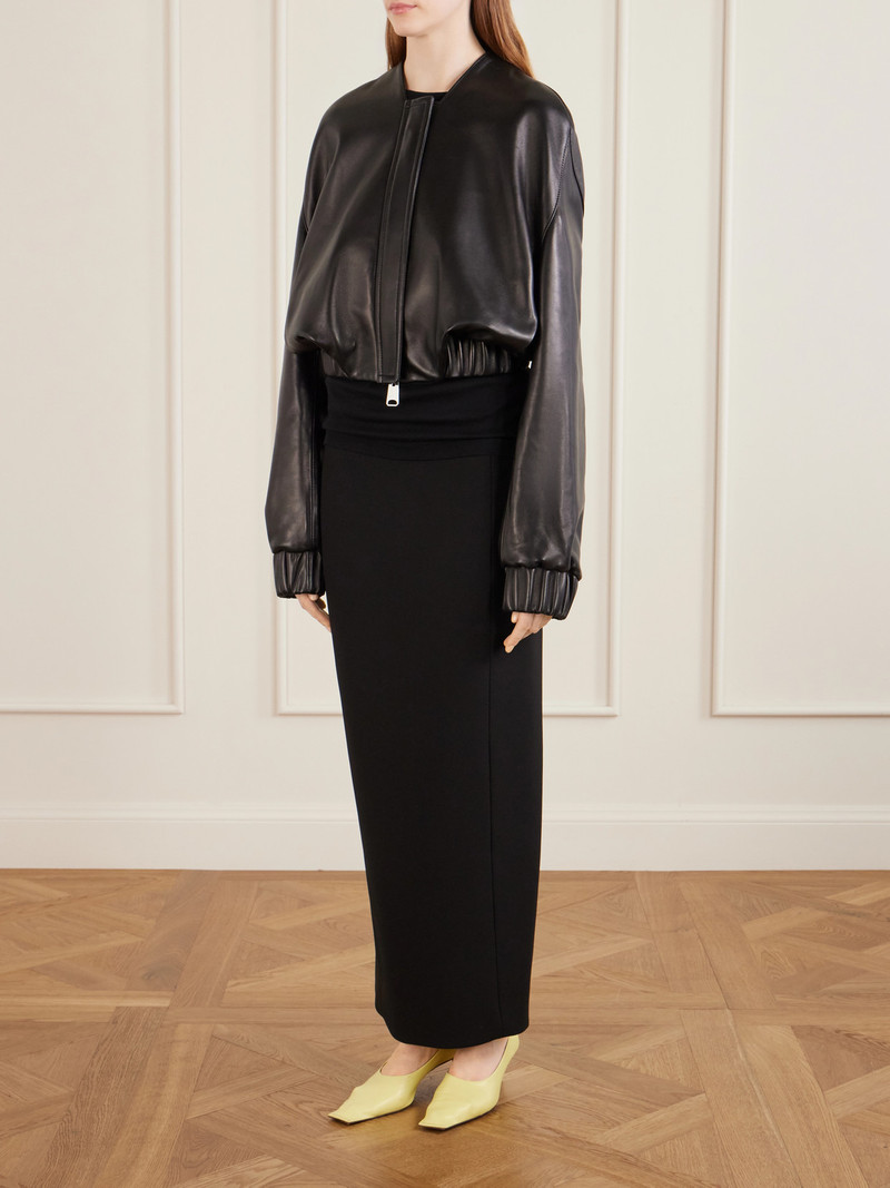 KHAITE Cordan Cropped Leather Jacket outlook
