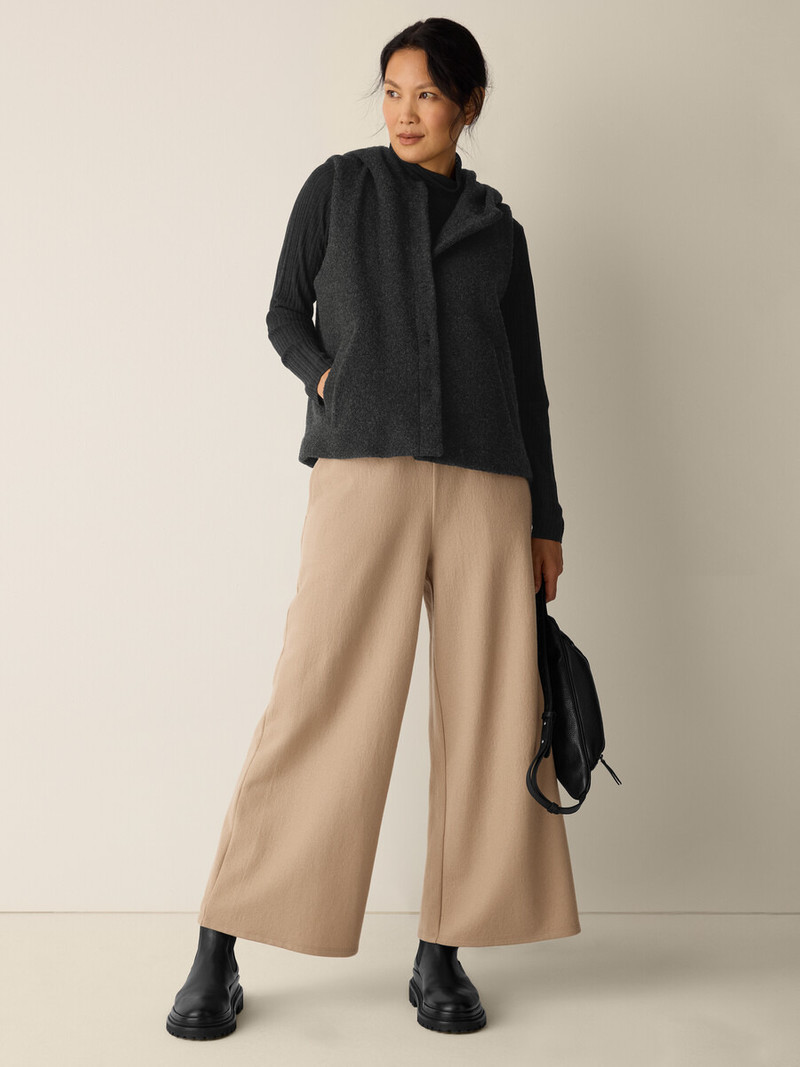 EILEEN FISHER Cozy Recycled Wool Boucle Hooded Vest outlook