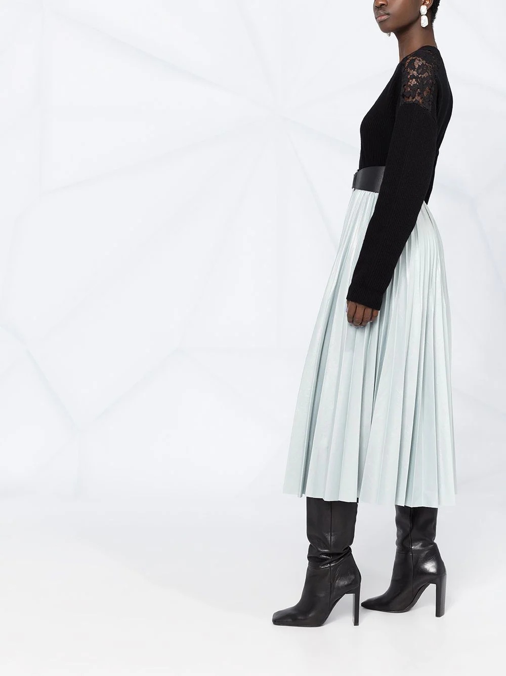 lace-embellished V-neck jumper - 4
