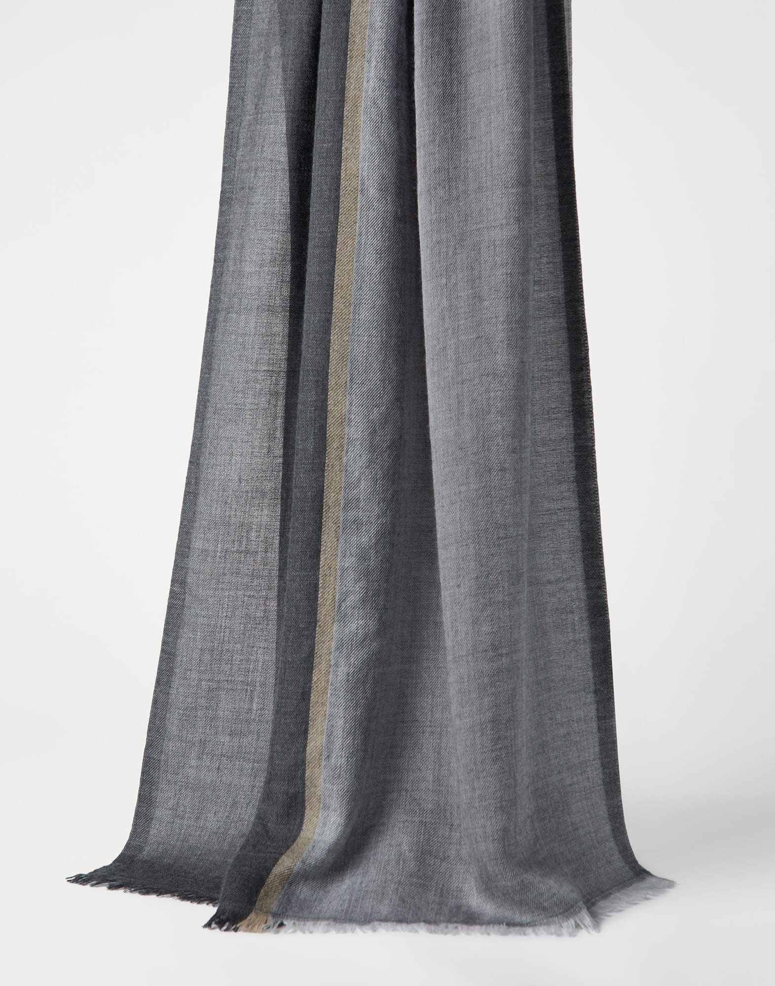 Cashmere and silk color block scarf - 1
