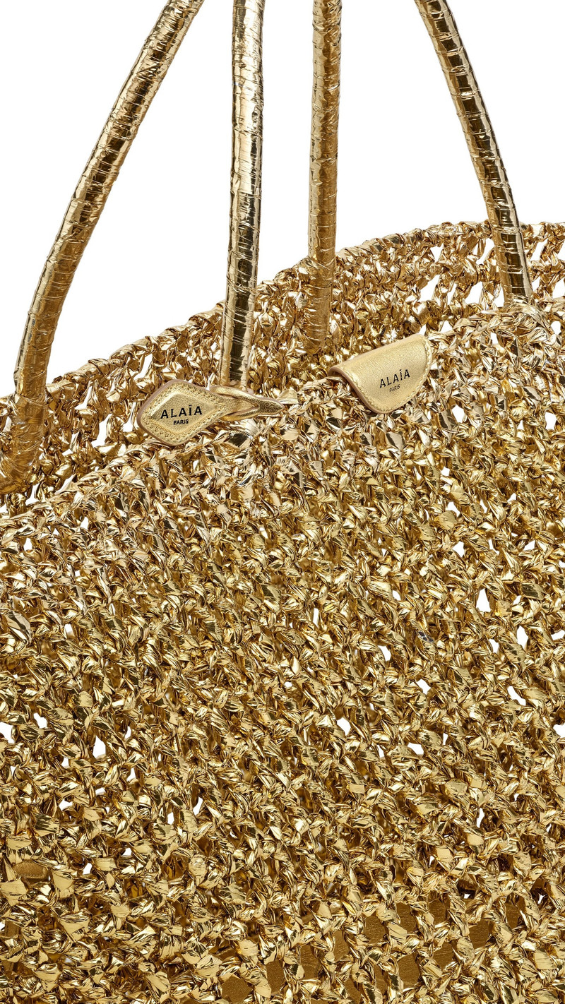 LARGE BASKET BAG IN METALLIC RAFFIA 3