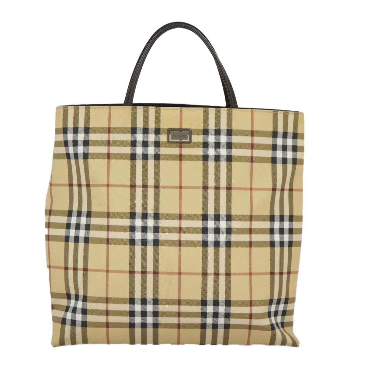 Burberry Nova Check Tote Bag Pvc Beige - 13