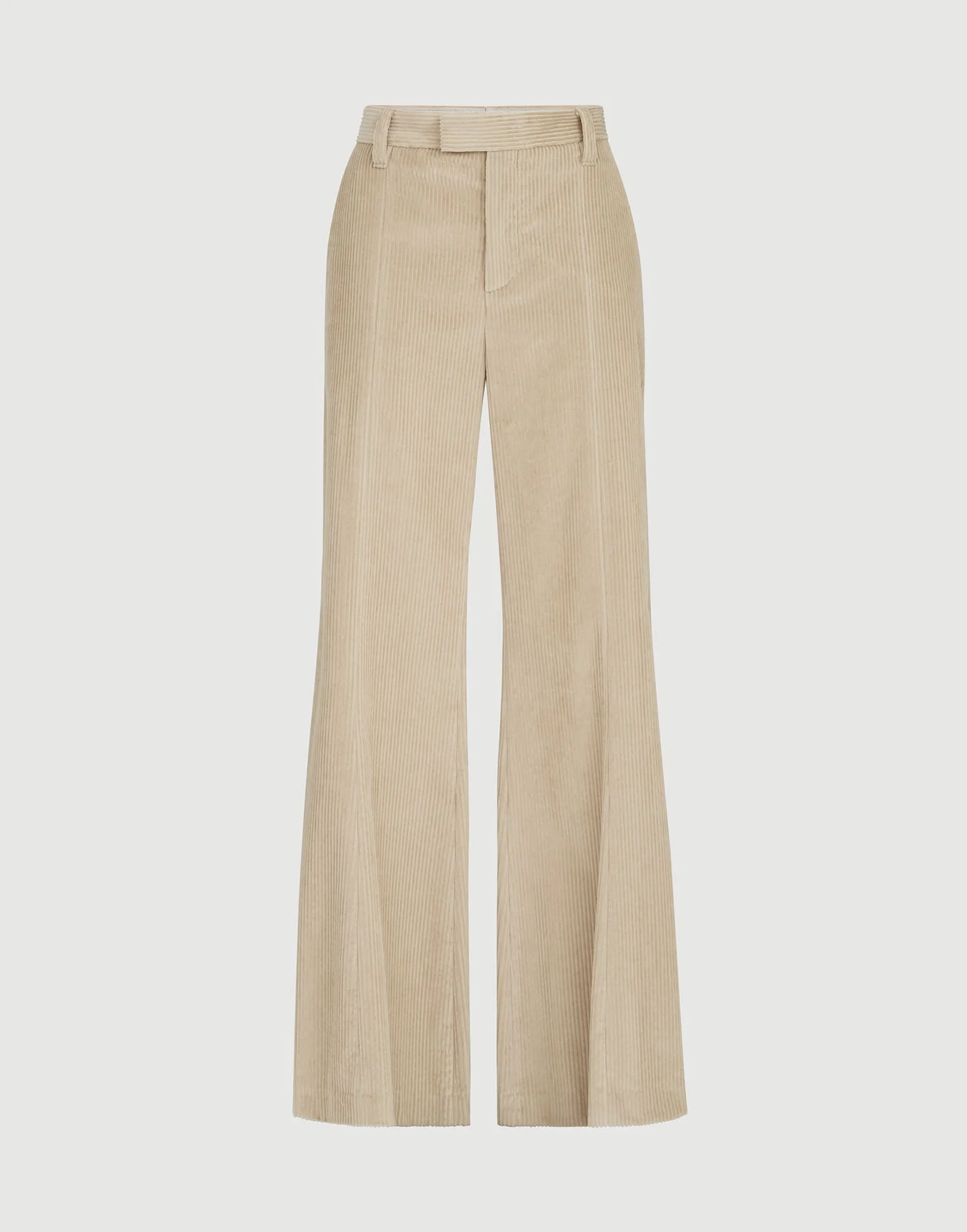 Cotton corduroy wide flare trousers with monili - 1
