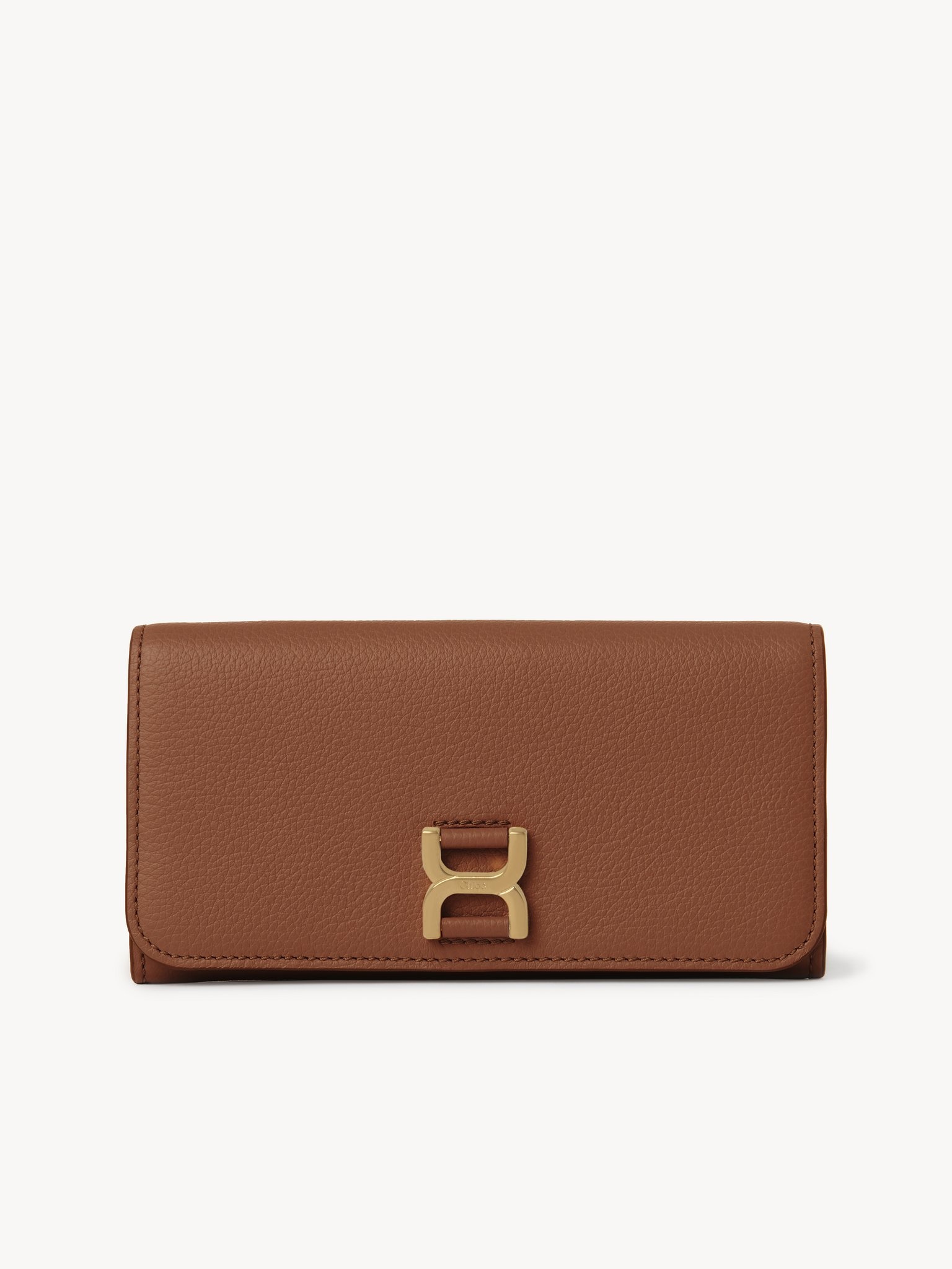MARCIE LONG WALLET WITH FLAP IN GRAINED LEATHER - 1