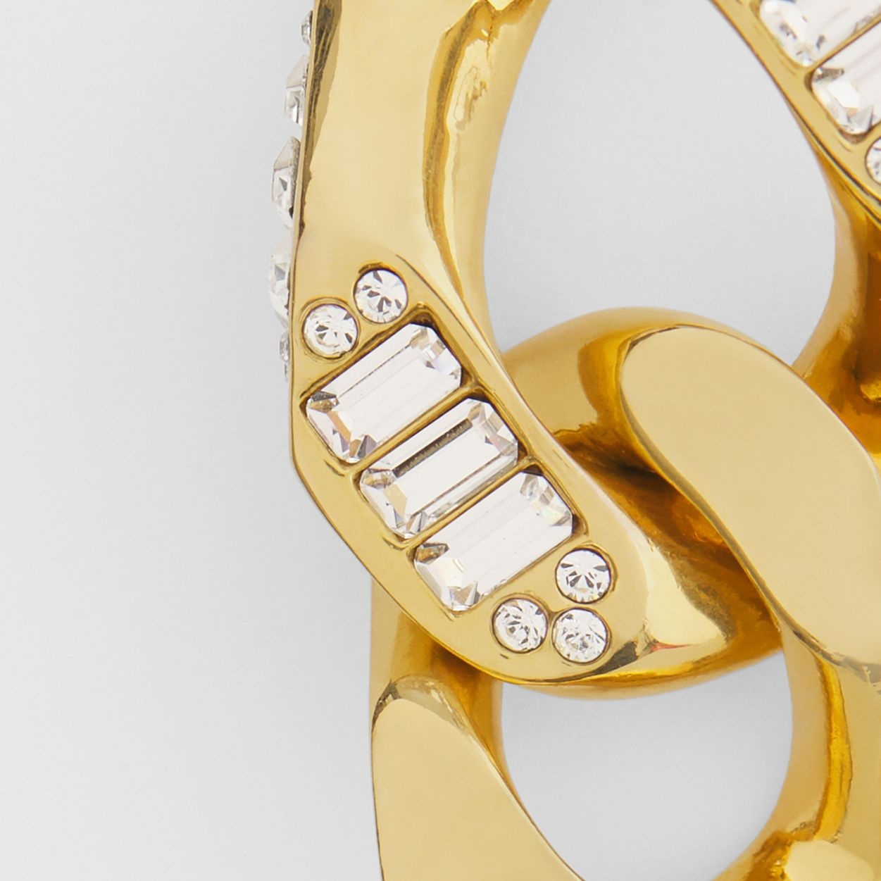 Crystal Detail Gold-plated Chain-link Earrings - 2
