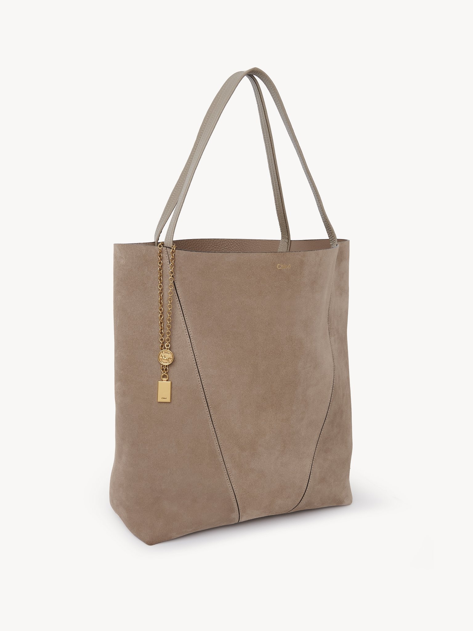 LARGE CHLOÉ SPIN TOTE BAG IN SUEDE LEATHER - 6
