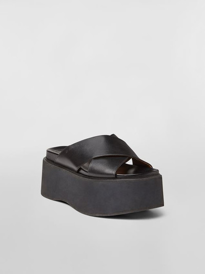 Marni CRISS-CROSS WEDGE IN BLACK CALF LEATHER outlook