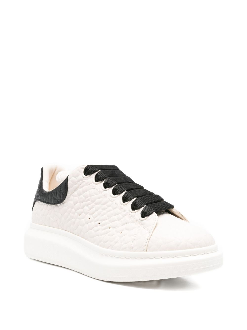Oversized textured leather sneakers - 2