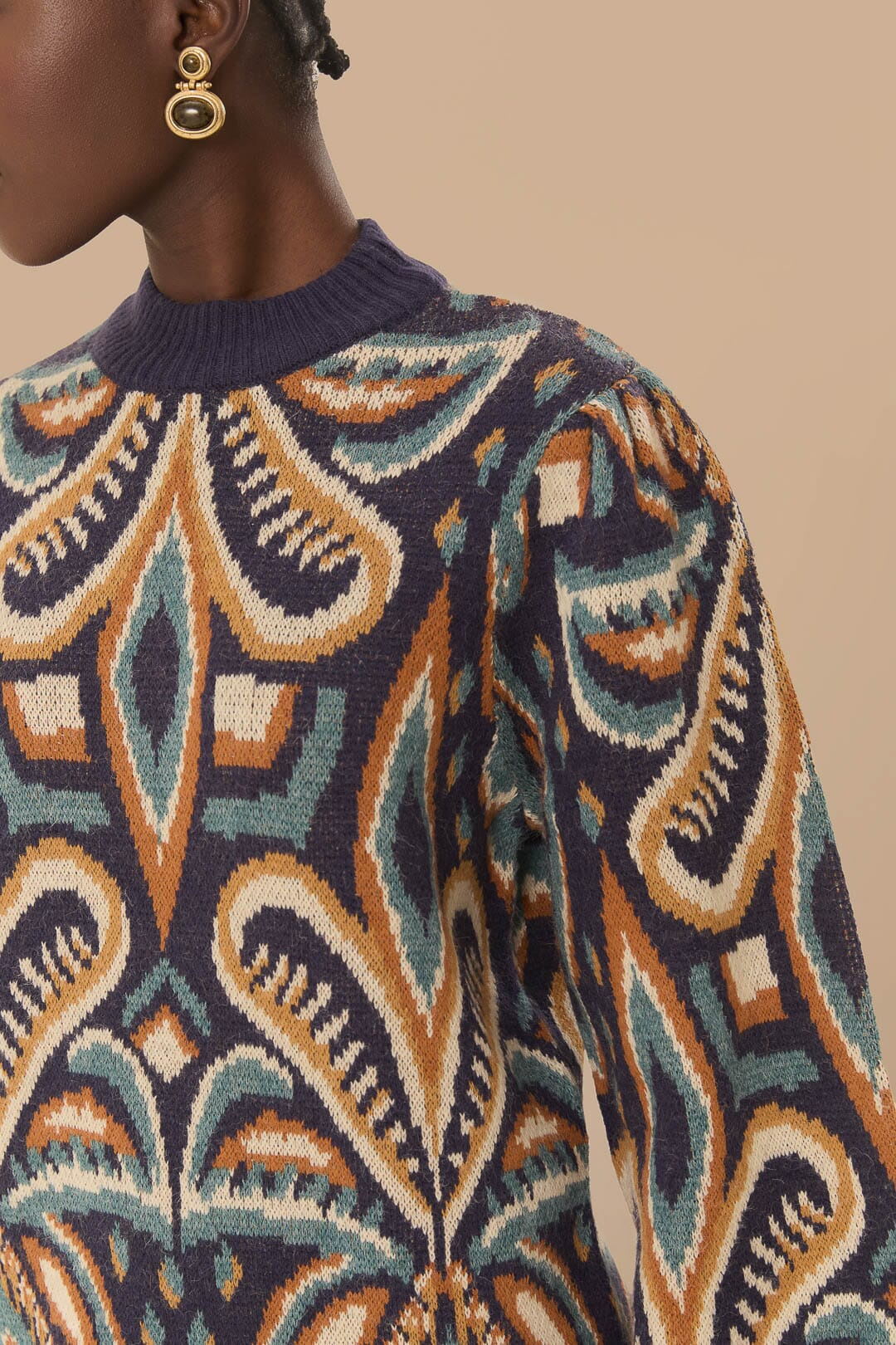 Blue Pineapple Ikat Sweater Dress - 2