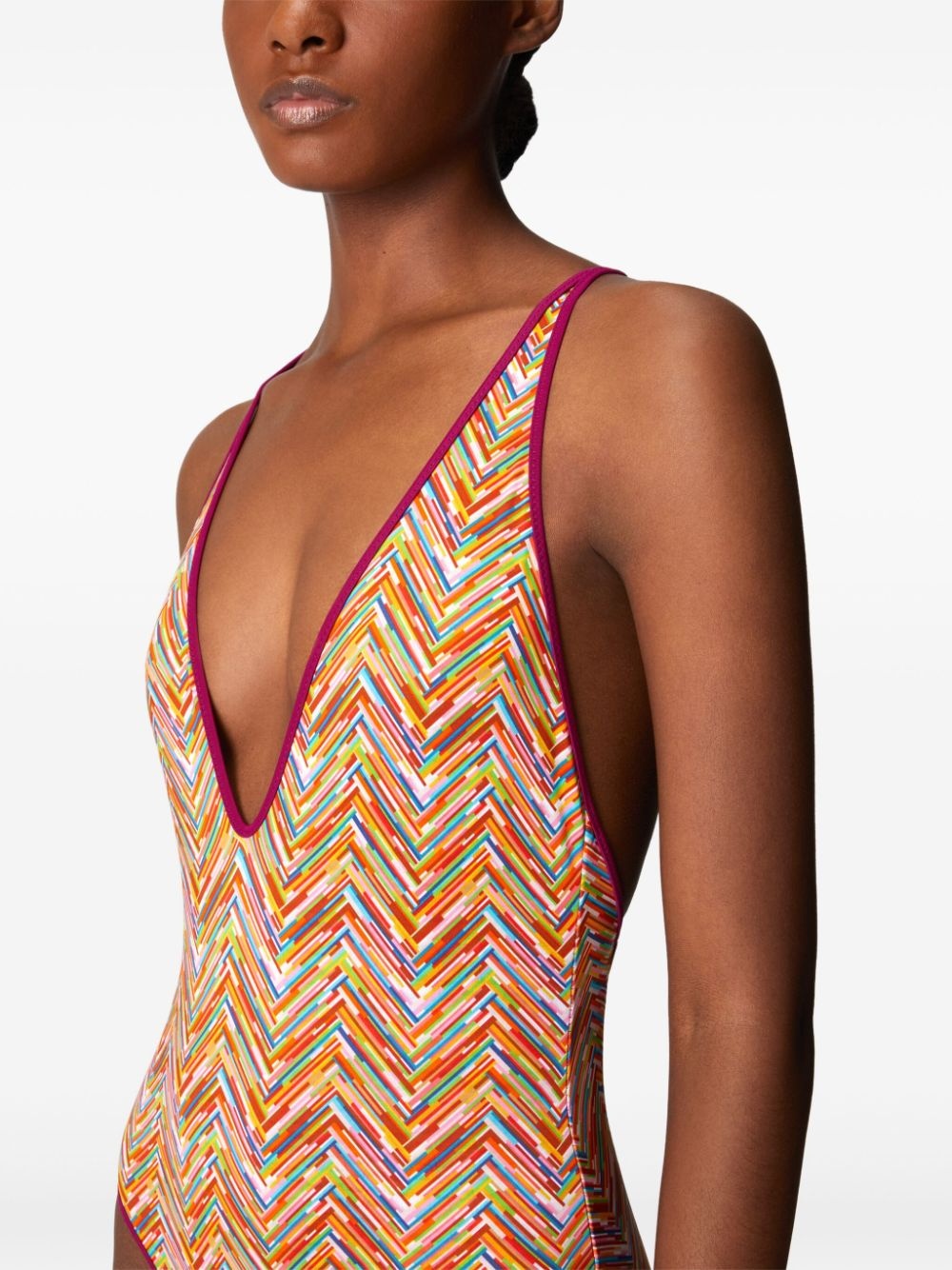 zigzag-print swimsuit - 5