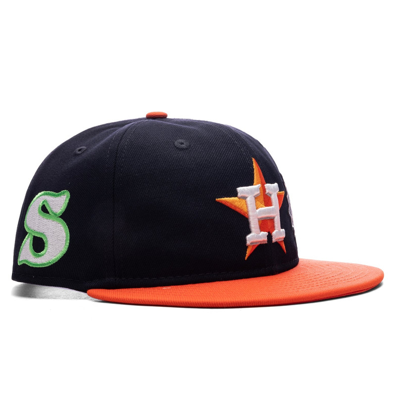 SAINT MICHAEL X NEW ERA MX6 H ASTROS CAP - NAVY/ORANGE 3