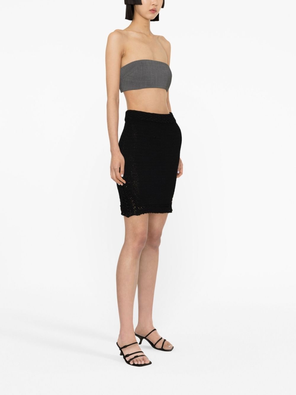 crochet-knit organic-cotton skirt - 3