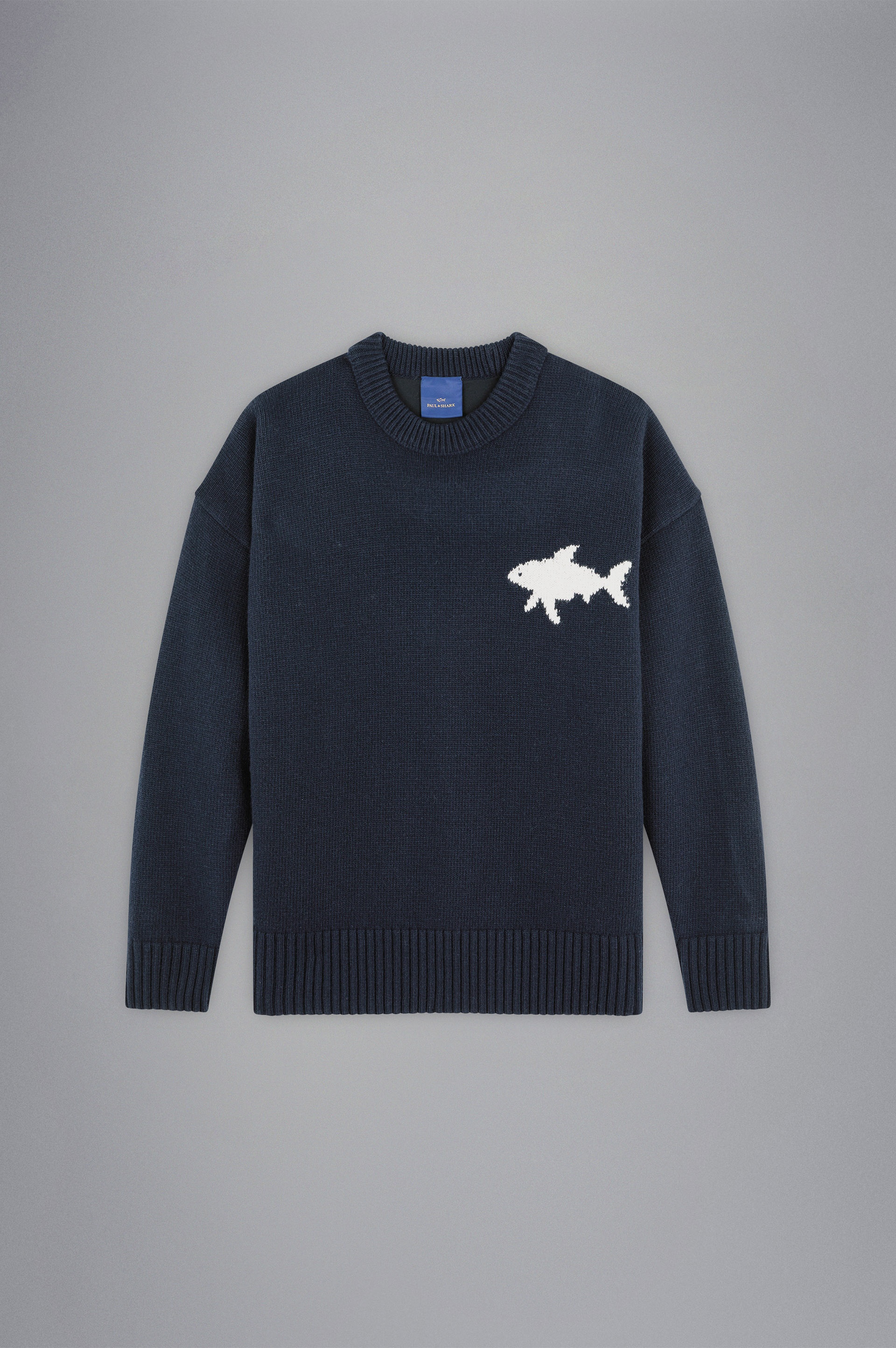 RE-WOOL SWEATER WITH SHARK INLAY - 1