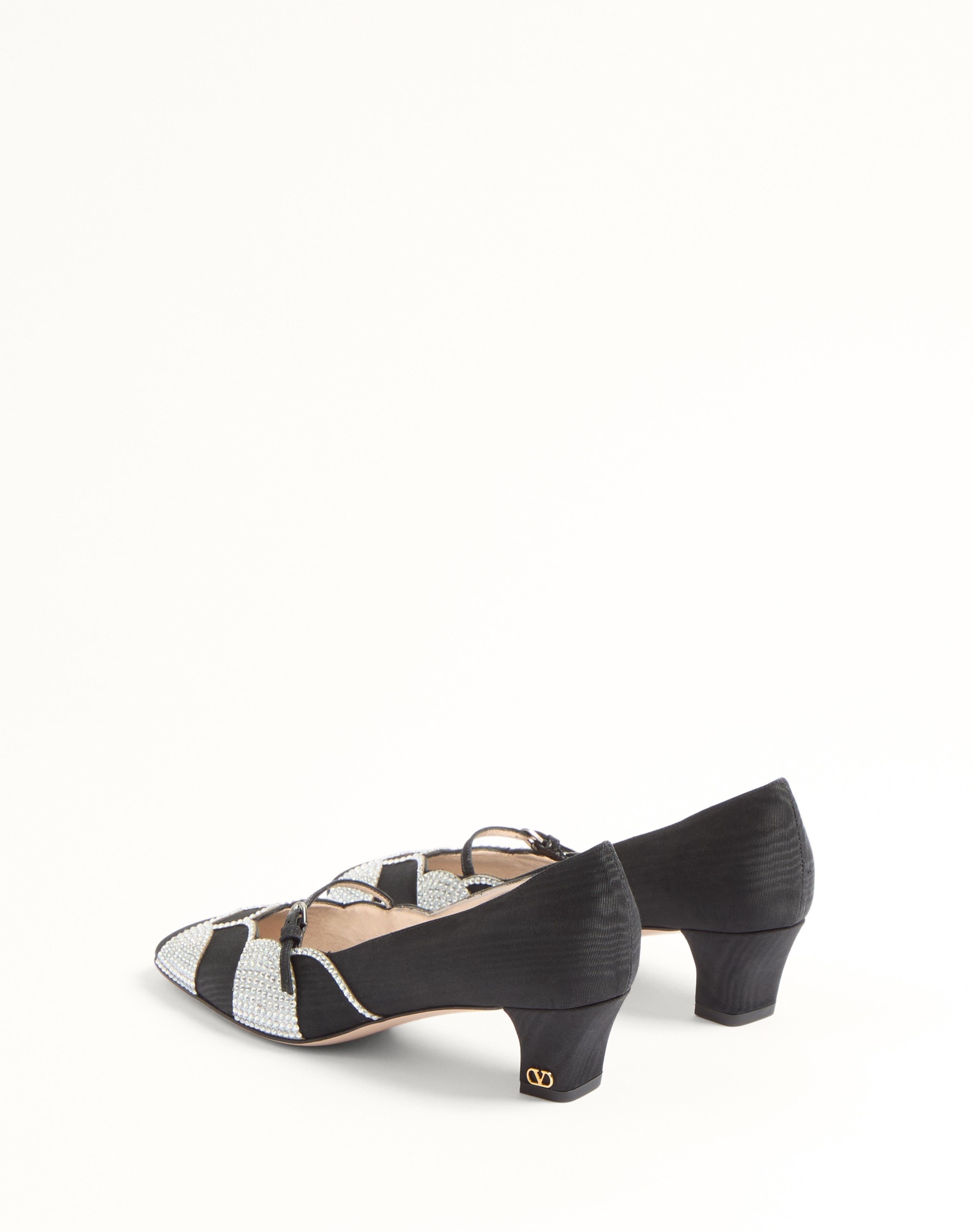 Valentino BOWOW PUMPS IN MOIRÈ FABRIC WITH CRYSTALS 45MM