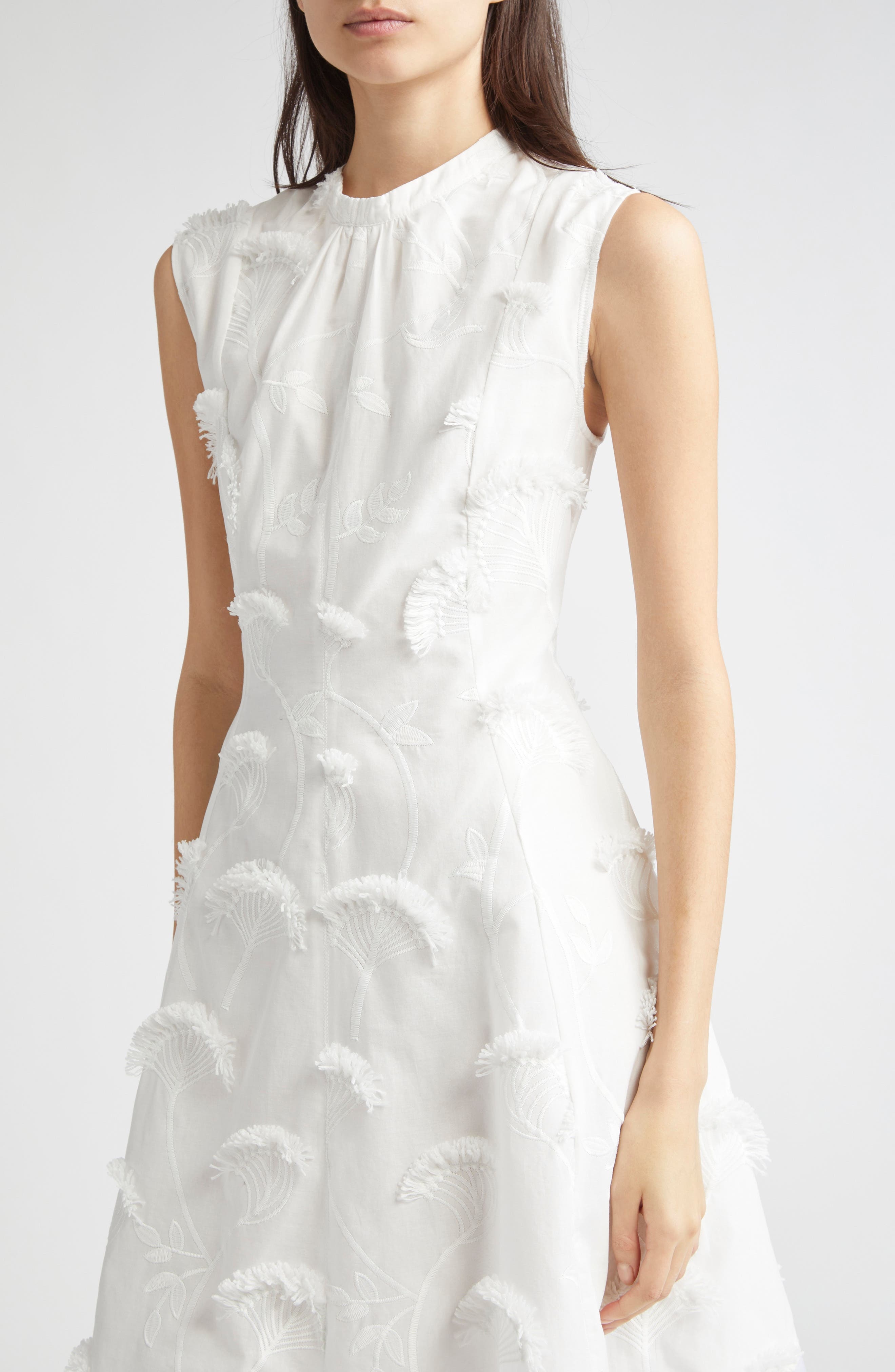 3.1 Phillip Lim Sleeveless Chiffon & Embroidery Dress in White at Nordstrom - 3