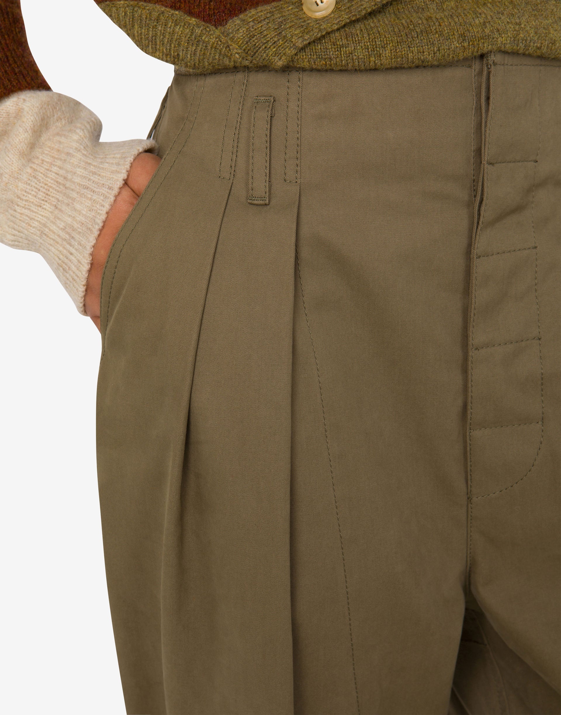 COTTON DIAGONAL PANTS - 4