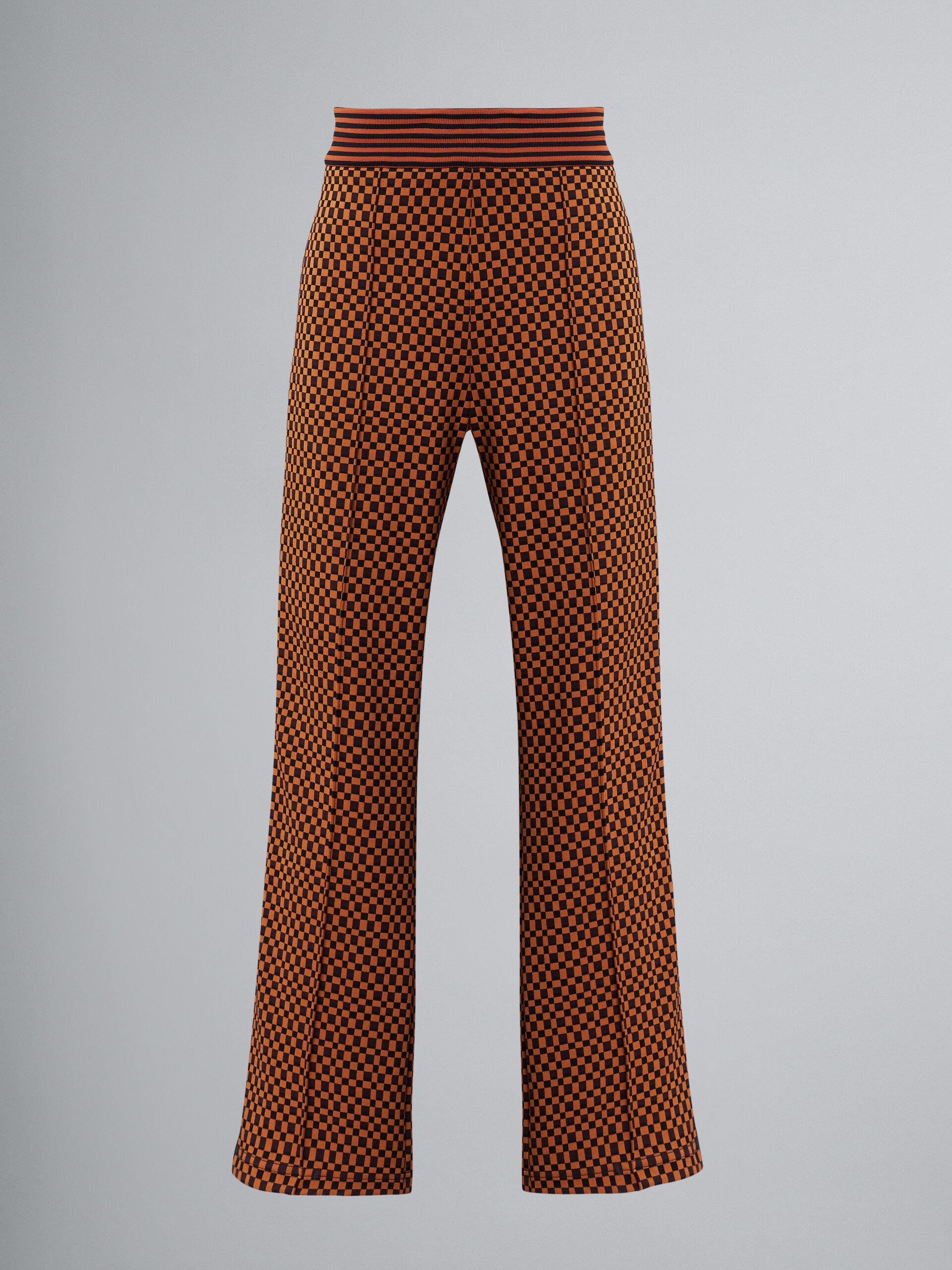 CHECK JACQUARD JERSEY TRACK TROUSERS - 1