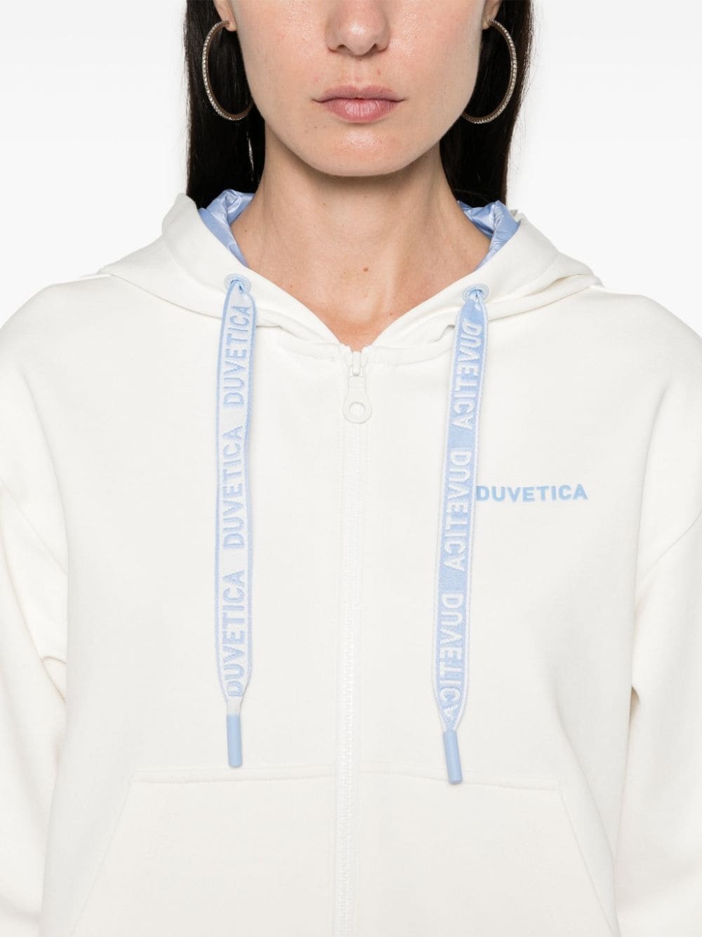 rubberised-logo zipped hoodie - 5