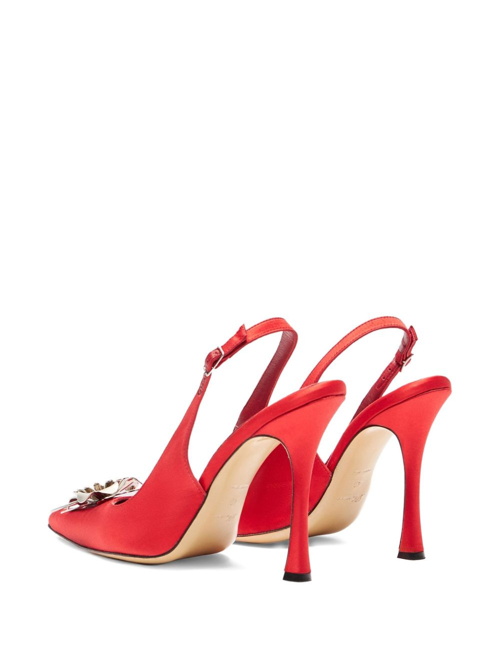 flower-embellished slingback pumps - 4