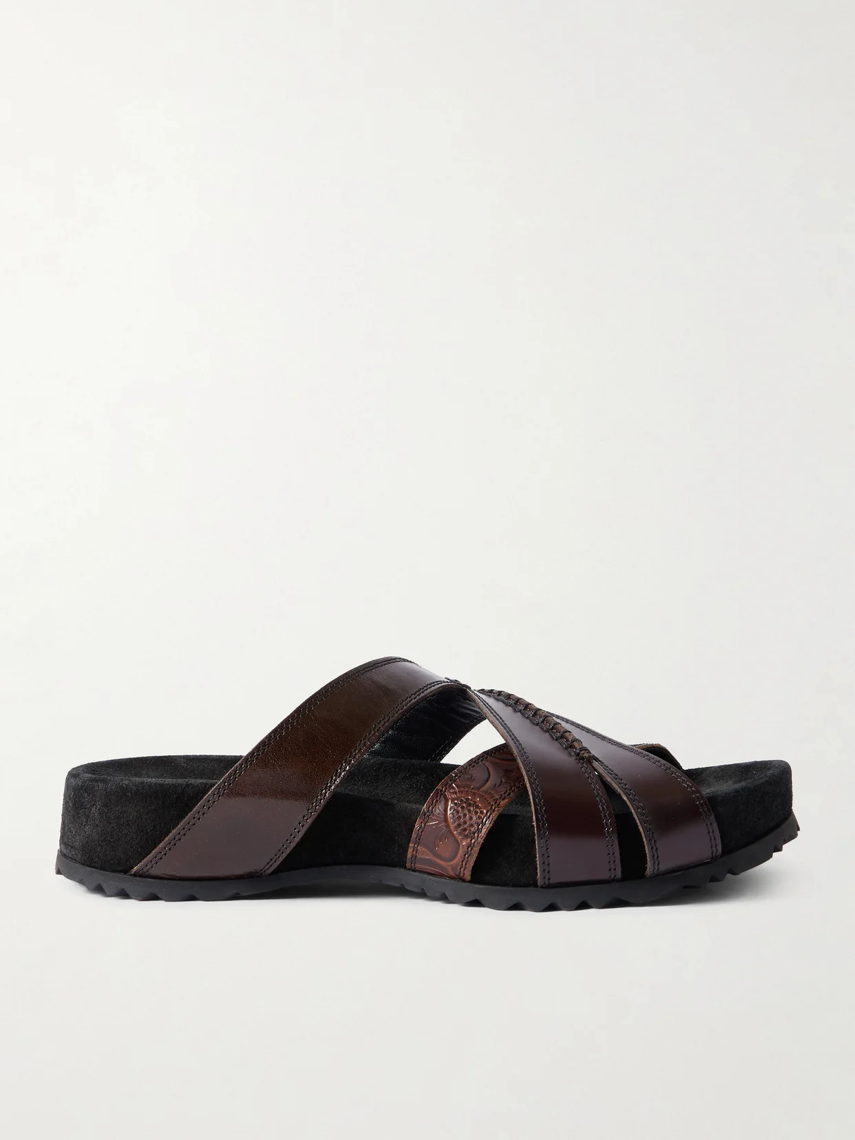 Embossed Leather Sandals - 1