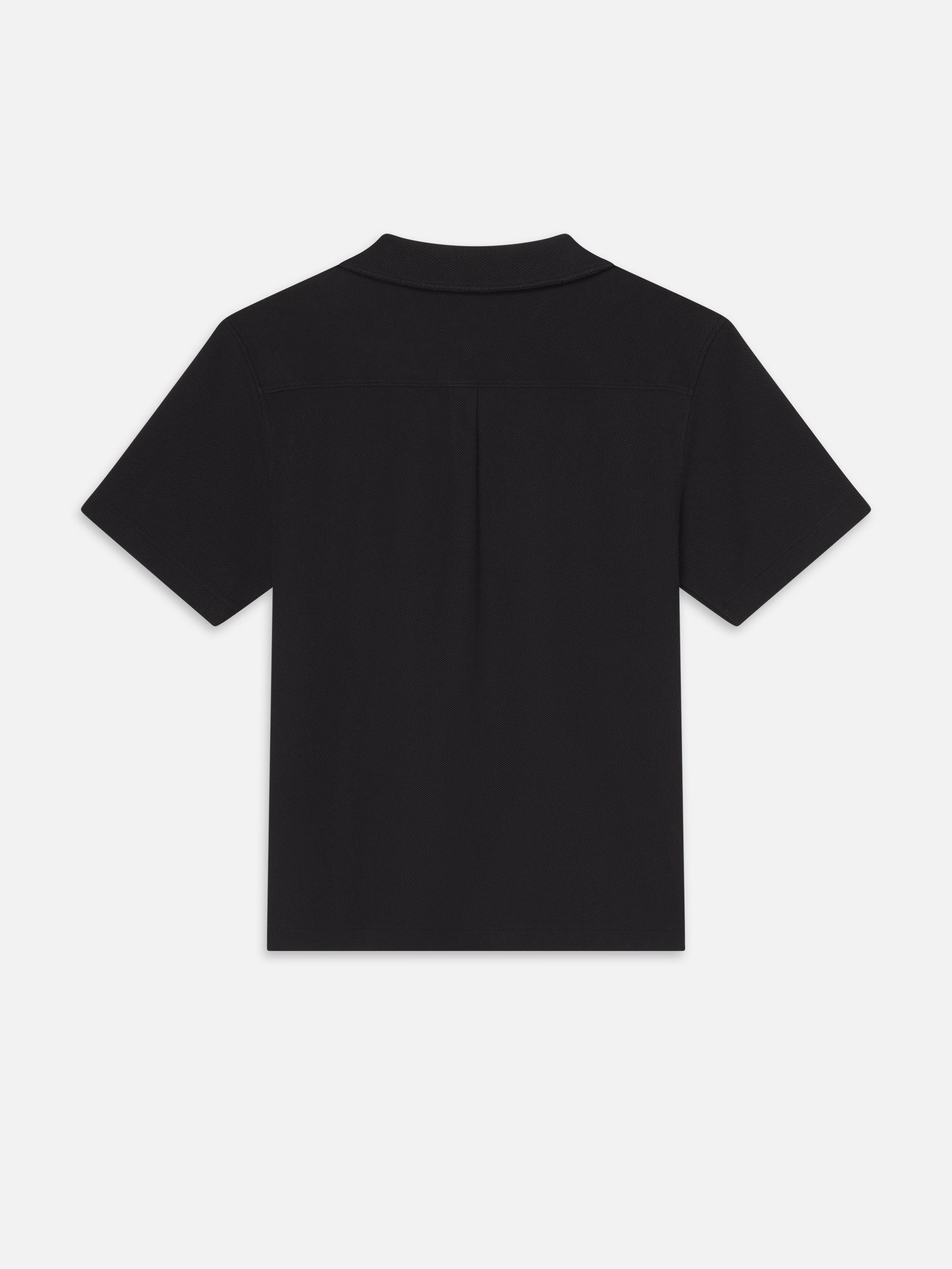 Jacquard Short Sleeve Relaxed Shirt in Black - 4