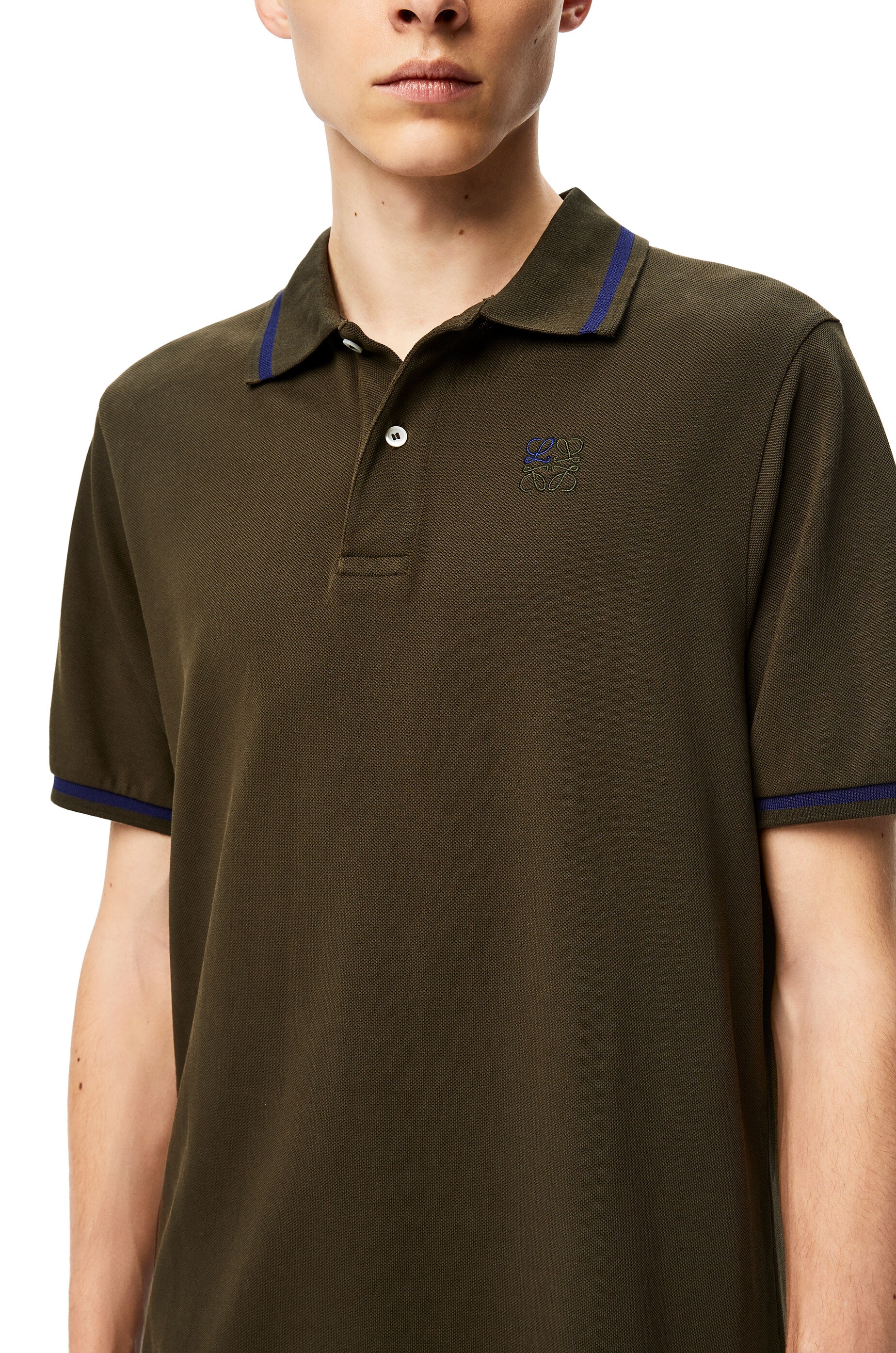 Anagram embroidered polo in cotton - 5