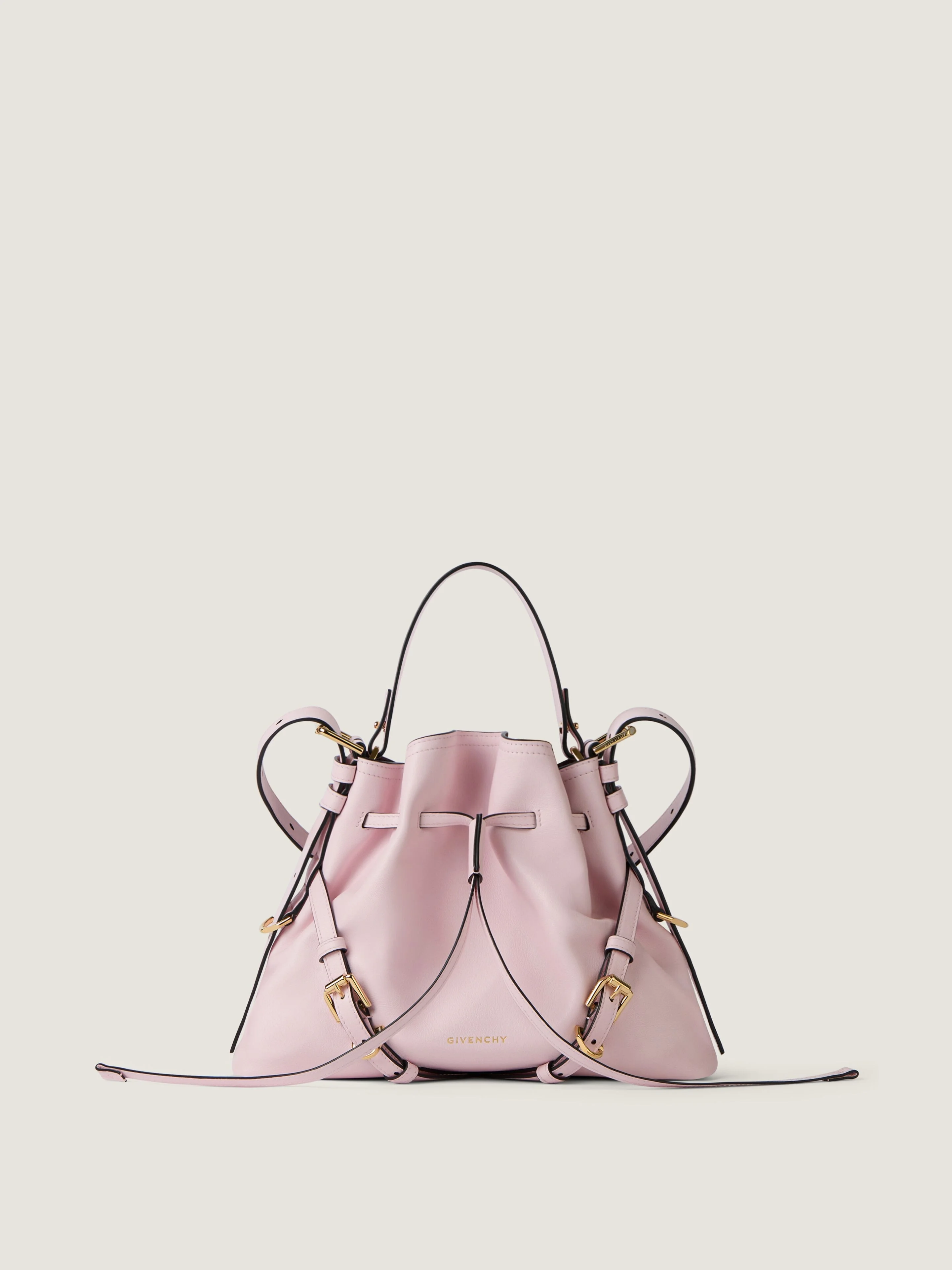 SMALL VOYOU BUCKET BAG IN SHINY LEATHER - 1