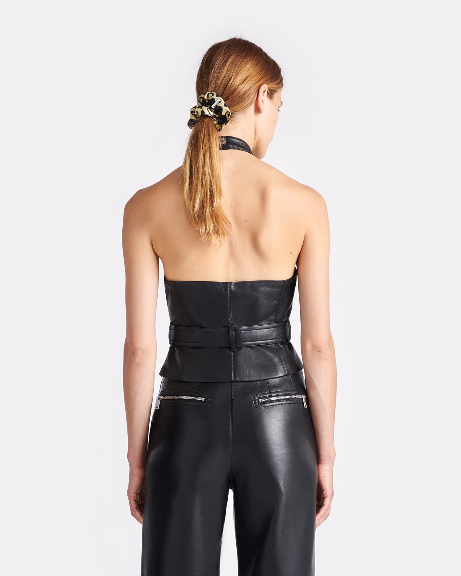 Regenerated Leather Halter Top - 3