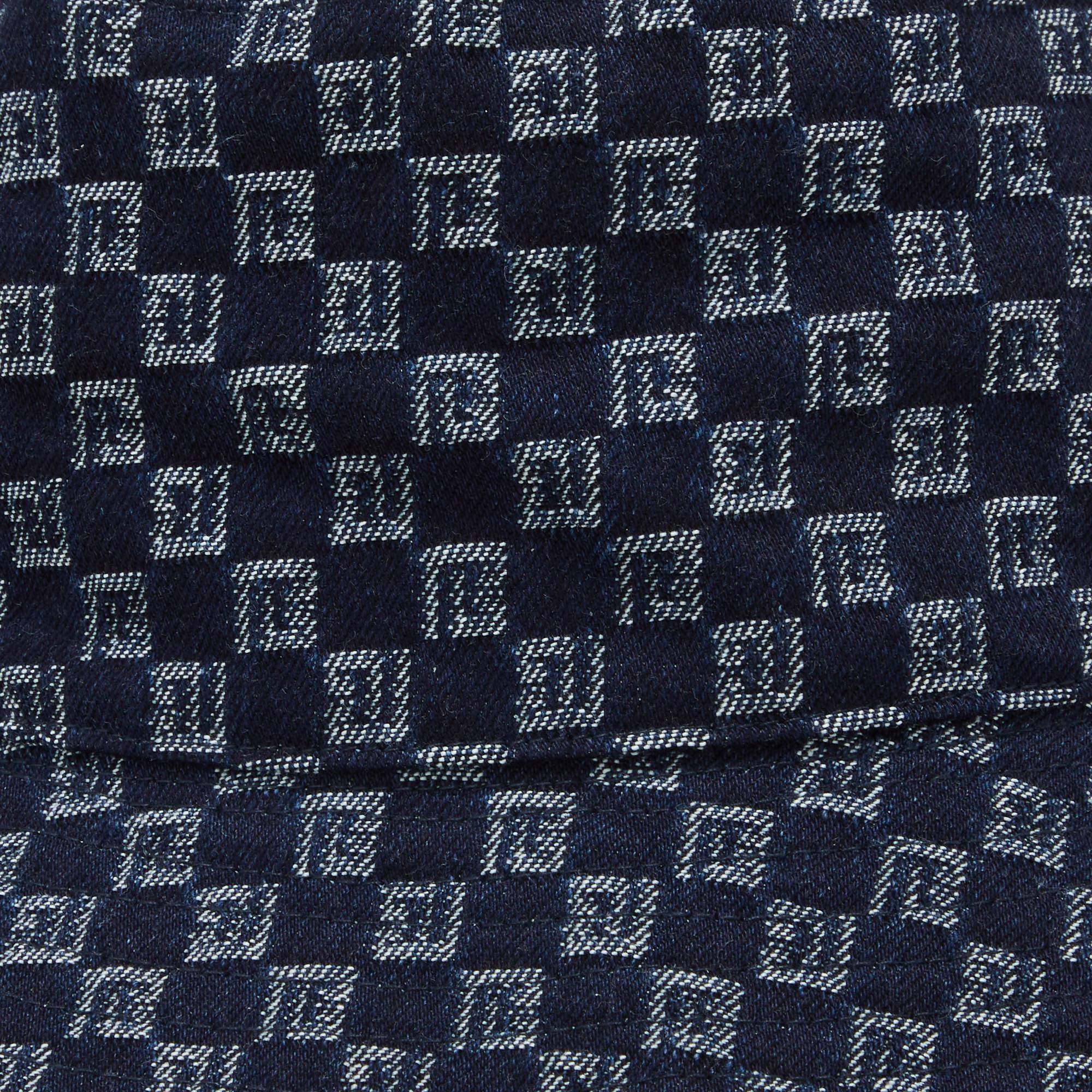 Balmain Mini Monogram Jacquard Bucket Hat 'Blue' - 3