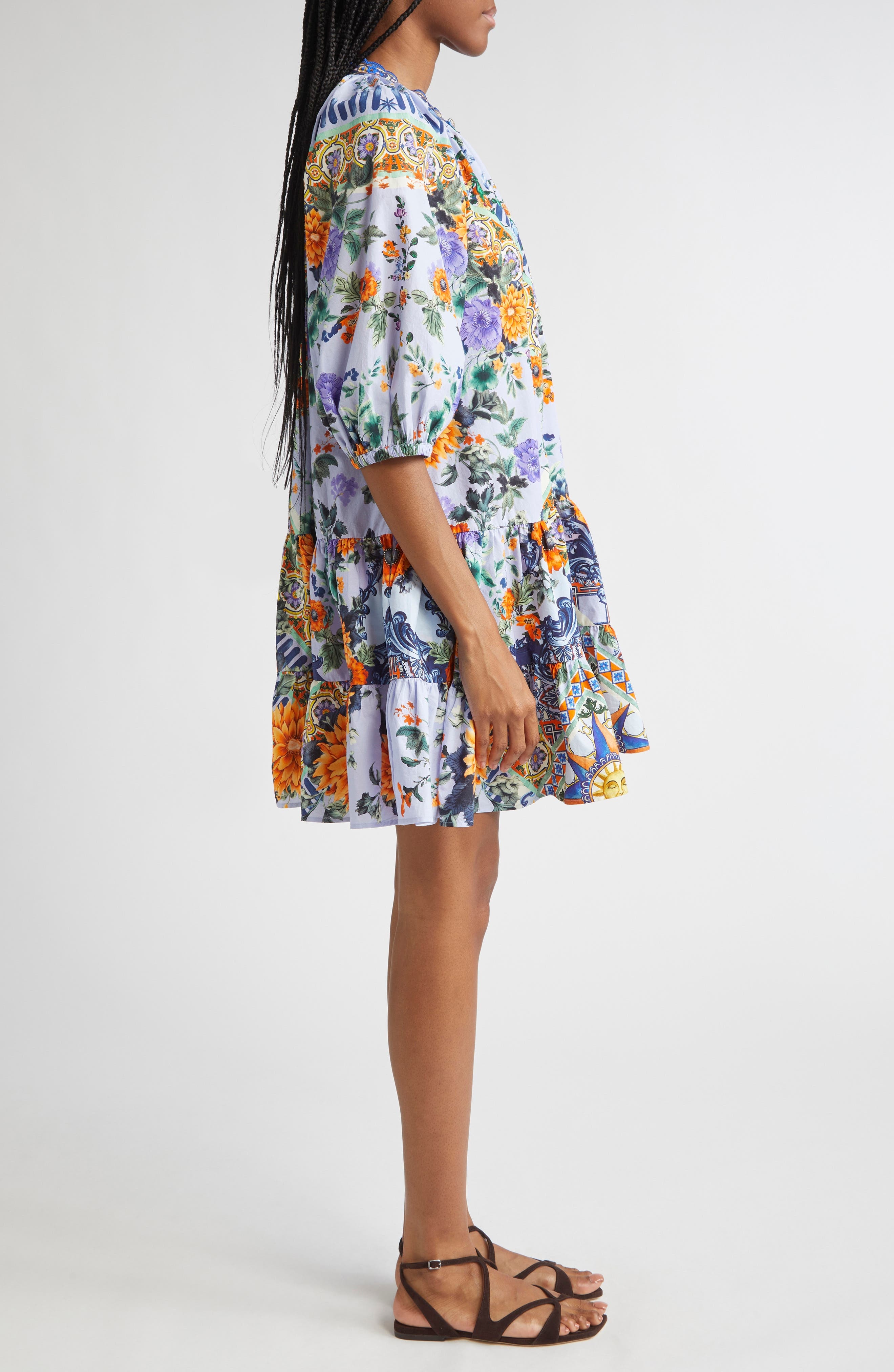 Camilla Luscious in Lisbon Puff Sleeve Organic Cotton Poplin Shirtdress at Nordstrom - 3